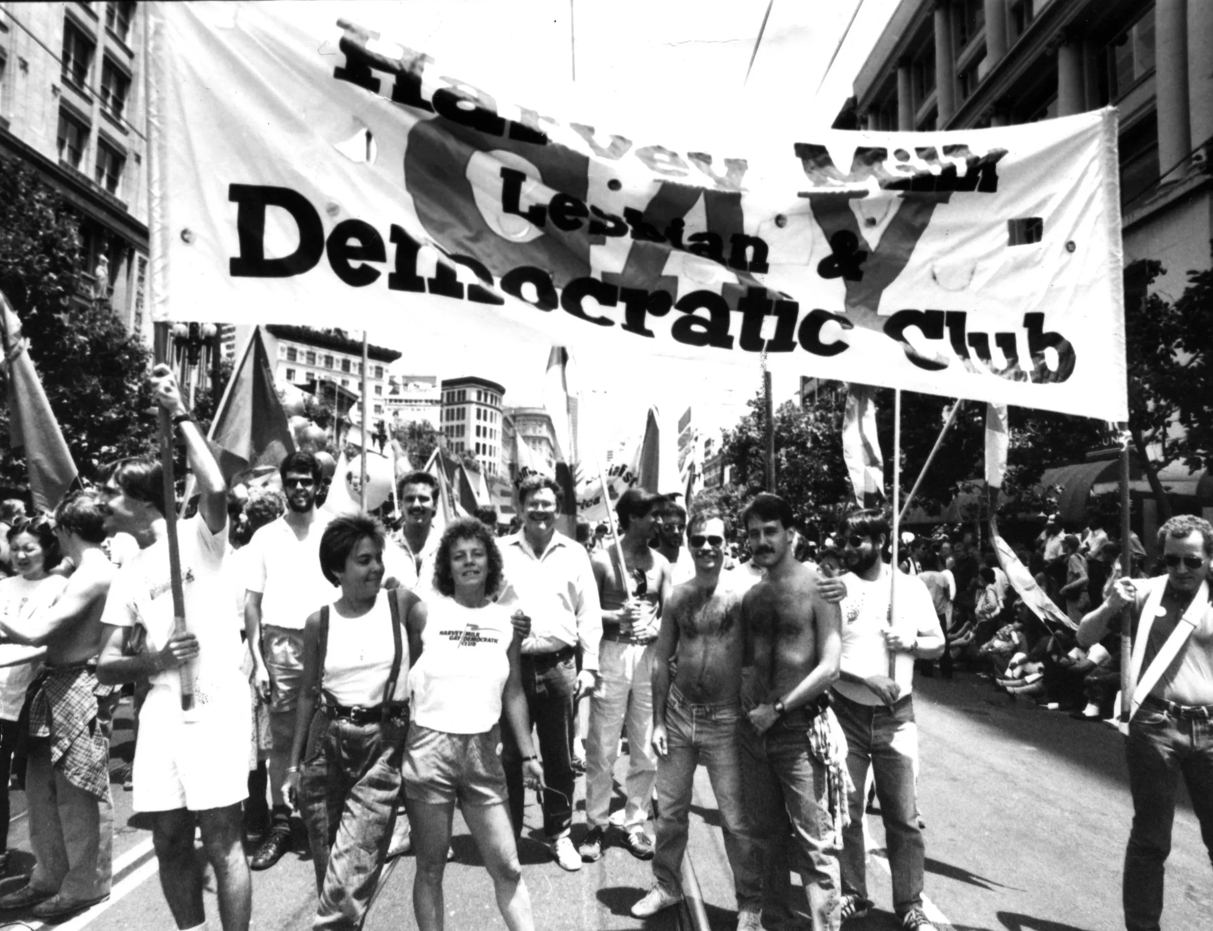 Harvey Milk Democratic Club, marching at Gay Pride Parade