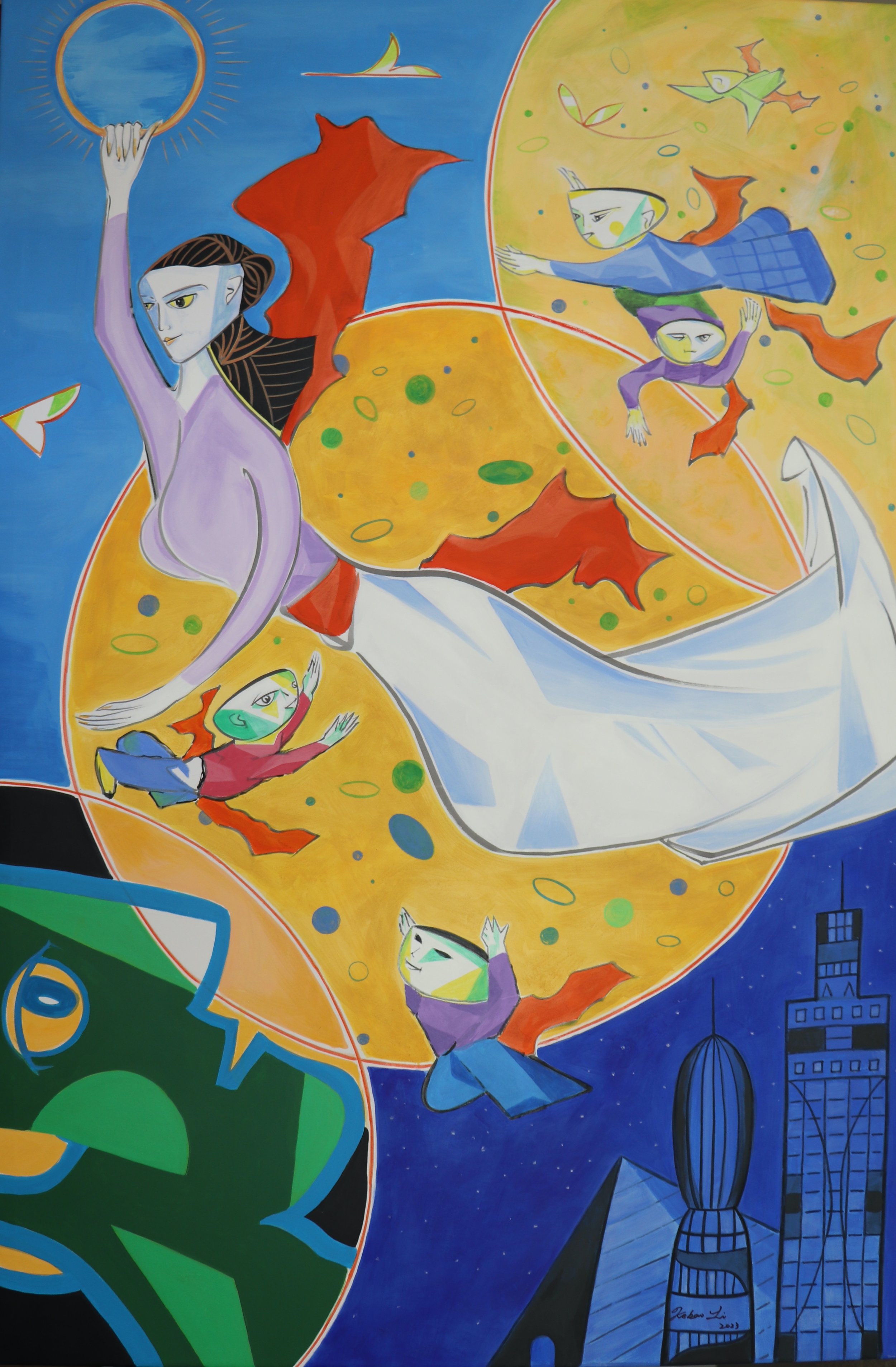 Goddess of Liberty(2023) 
Acrylic on Canvas 
40x60in