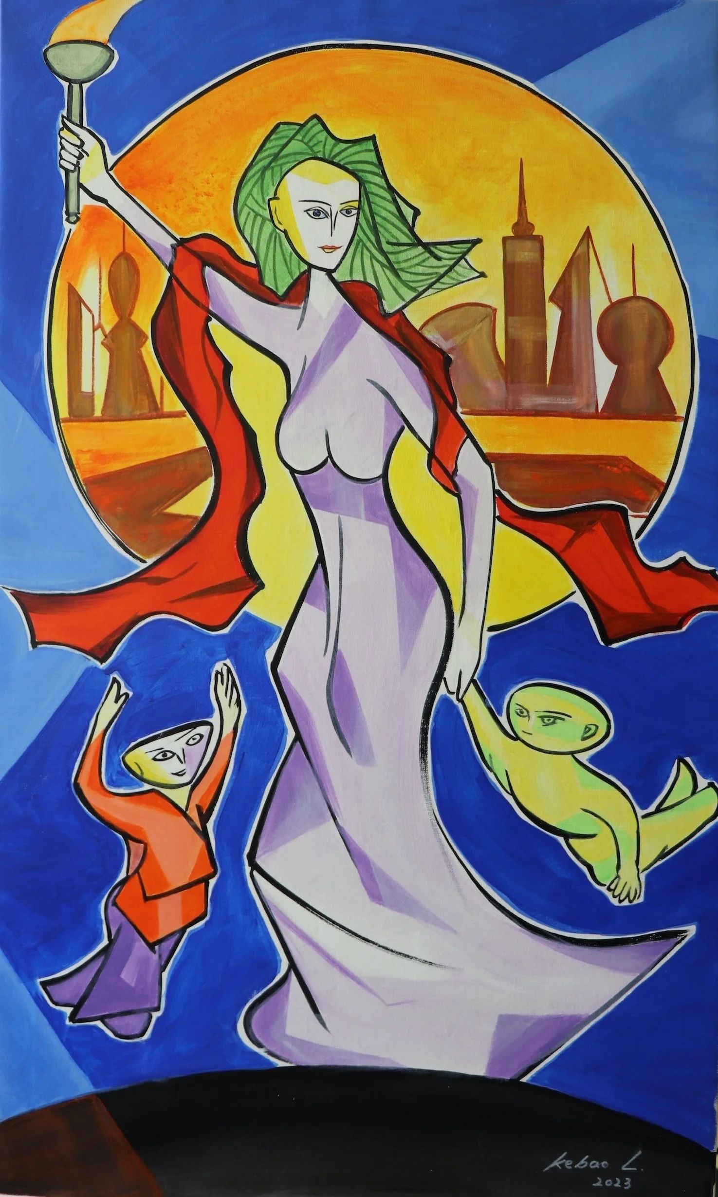 Goddess of Liberty(2023) 
Acrylic on Canvas 
24x39in