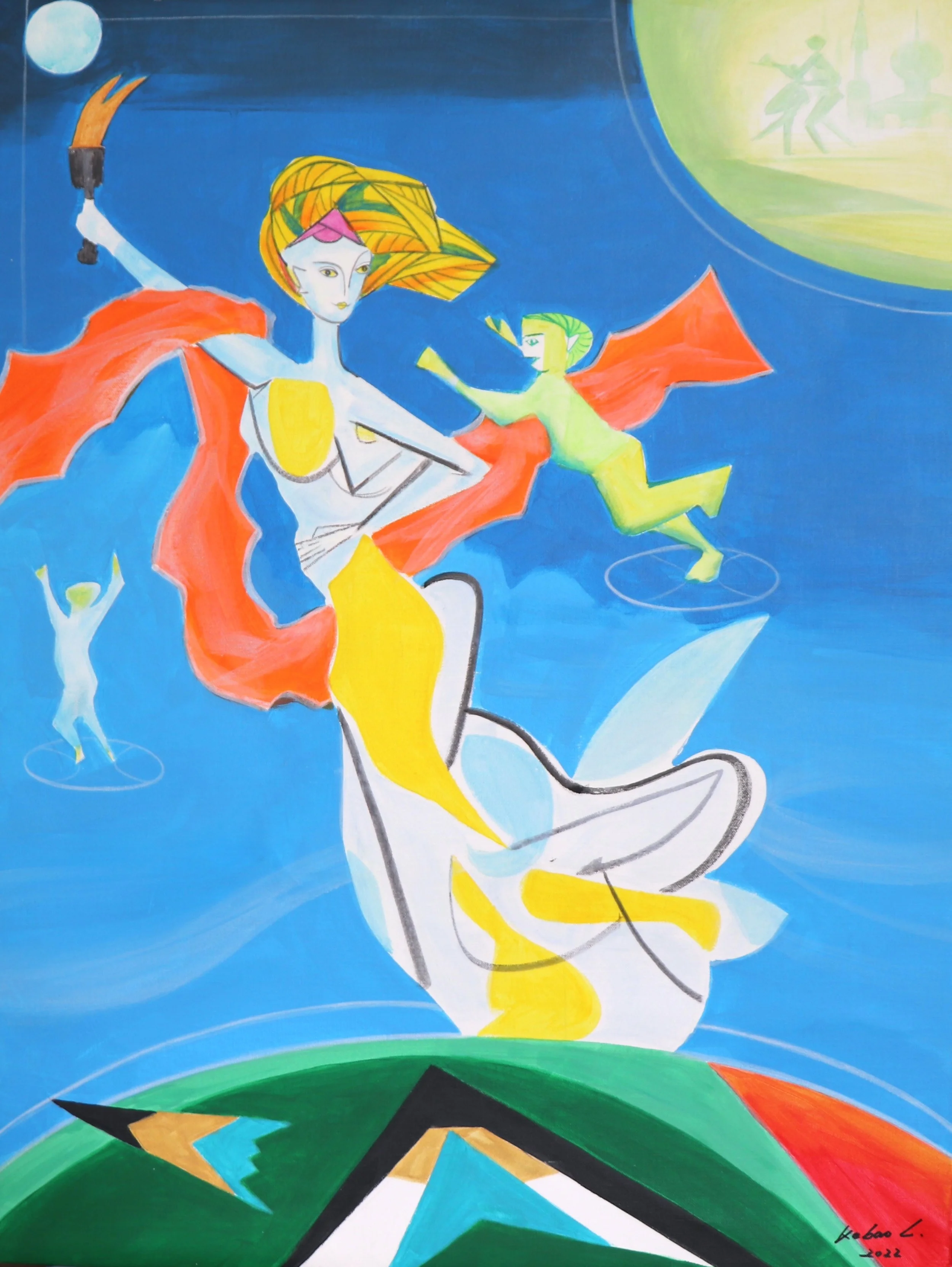 Goddess of Liberty(2023) 
Acrylic on Canvas 
24x32in