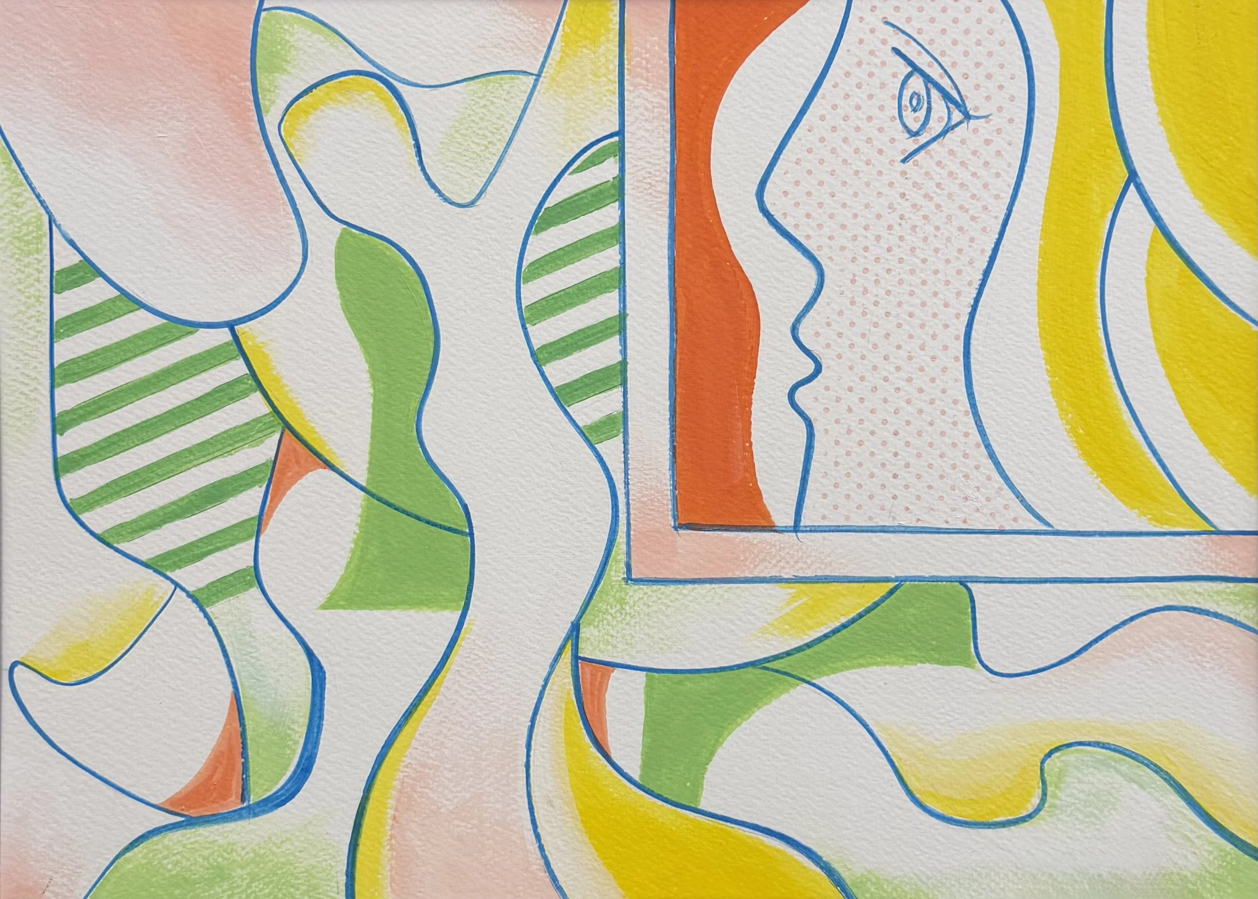 Abstract Figure Line Series: Dialogue(2026)
Acrylic on Paper
16x20in