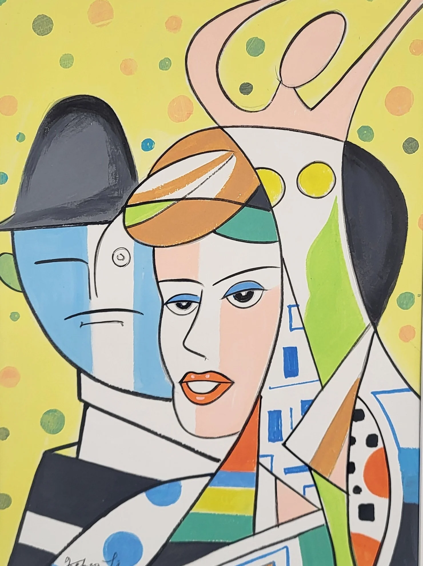 Abstract Figure Line Series: Dancing Together(2026)
Acrylic on Paper
16x20in