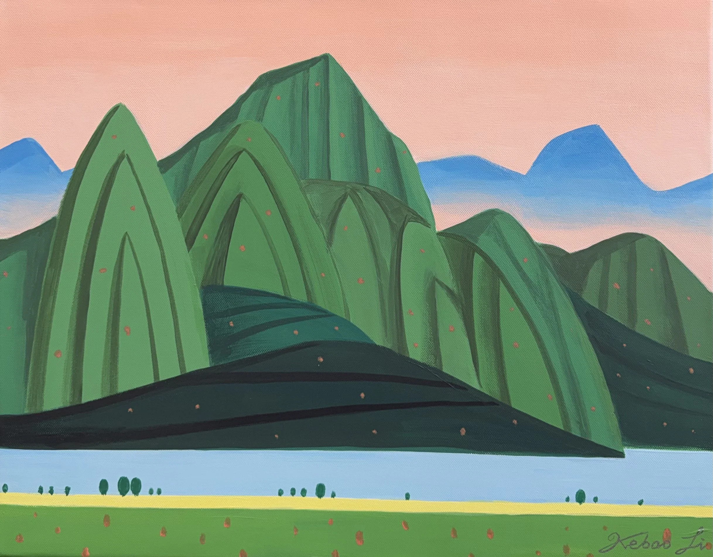 Pastoral  Scenery (2026)
Acrylic on Canvas
16X20in