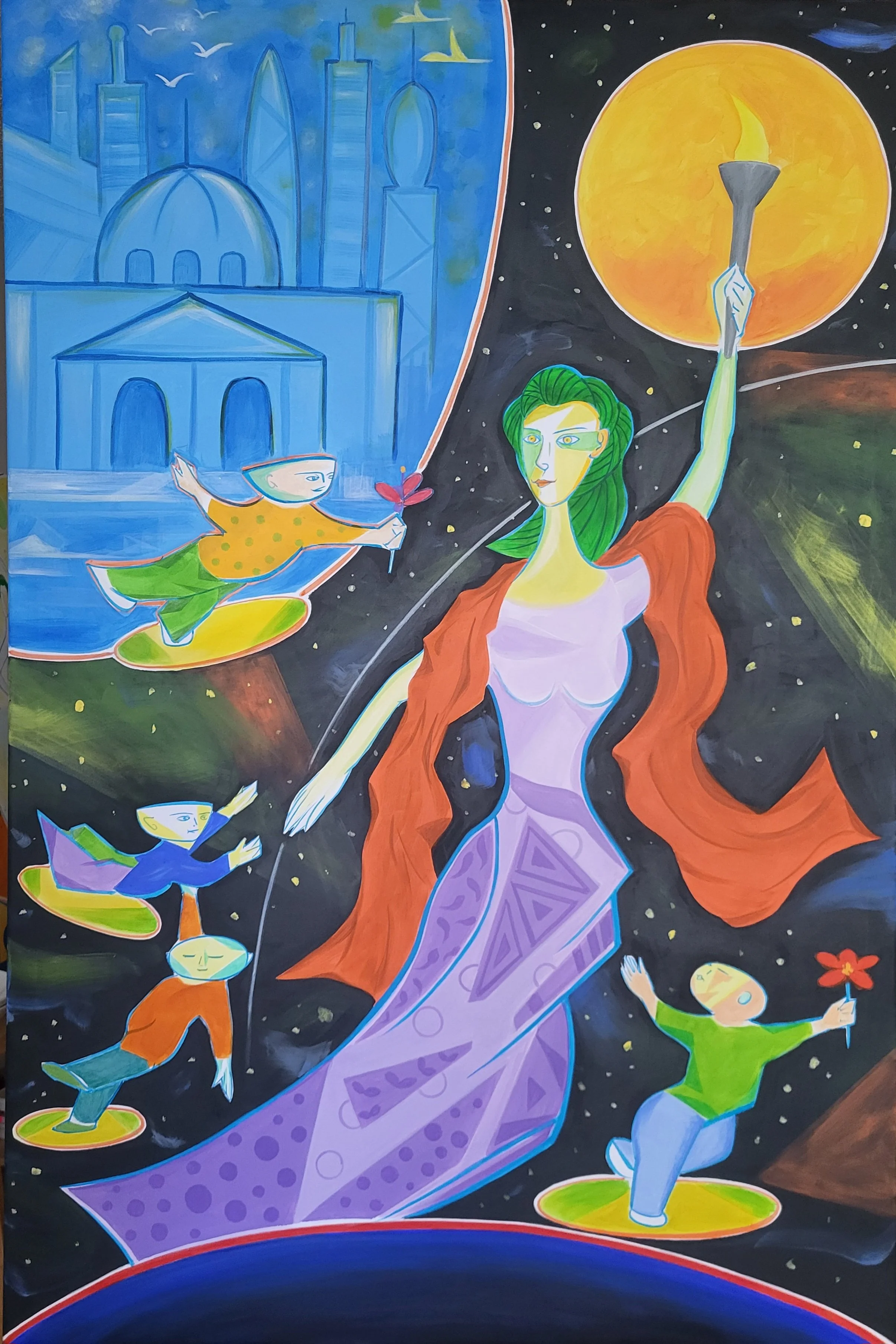 Goddess of Liberty(2023) 
Acrylic on Canvas 
40x60in