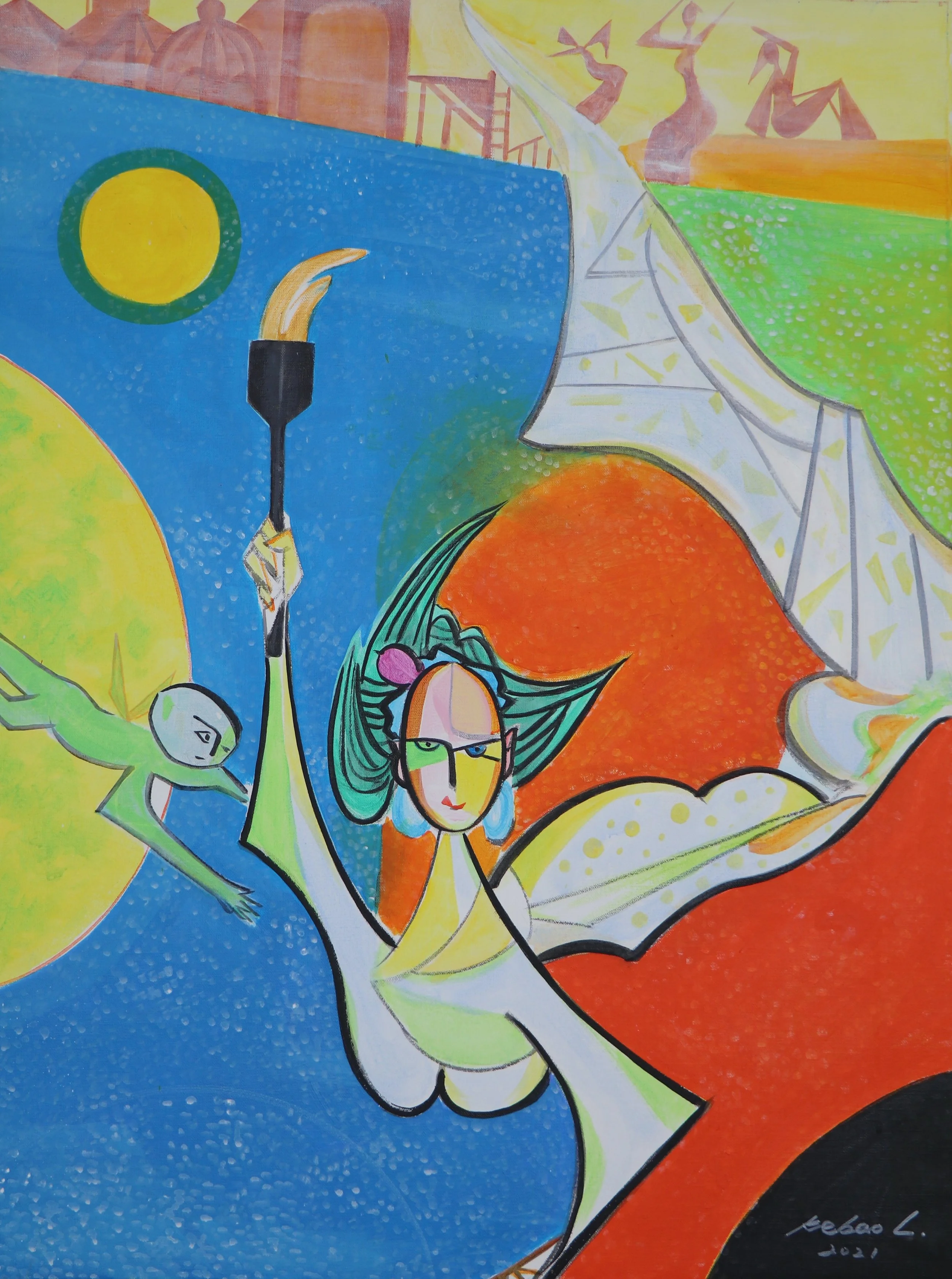 Goddess of Liberty(2023) 
Acrylic on Canvas 
24x32in
SOLD