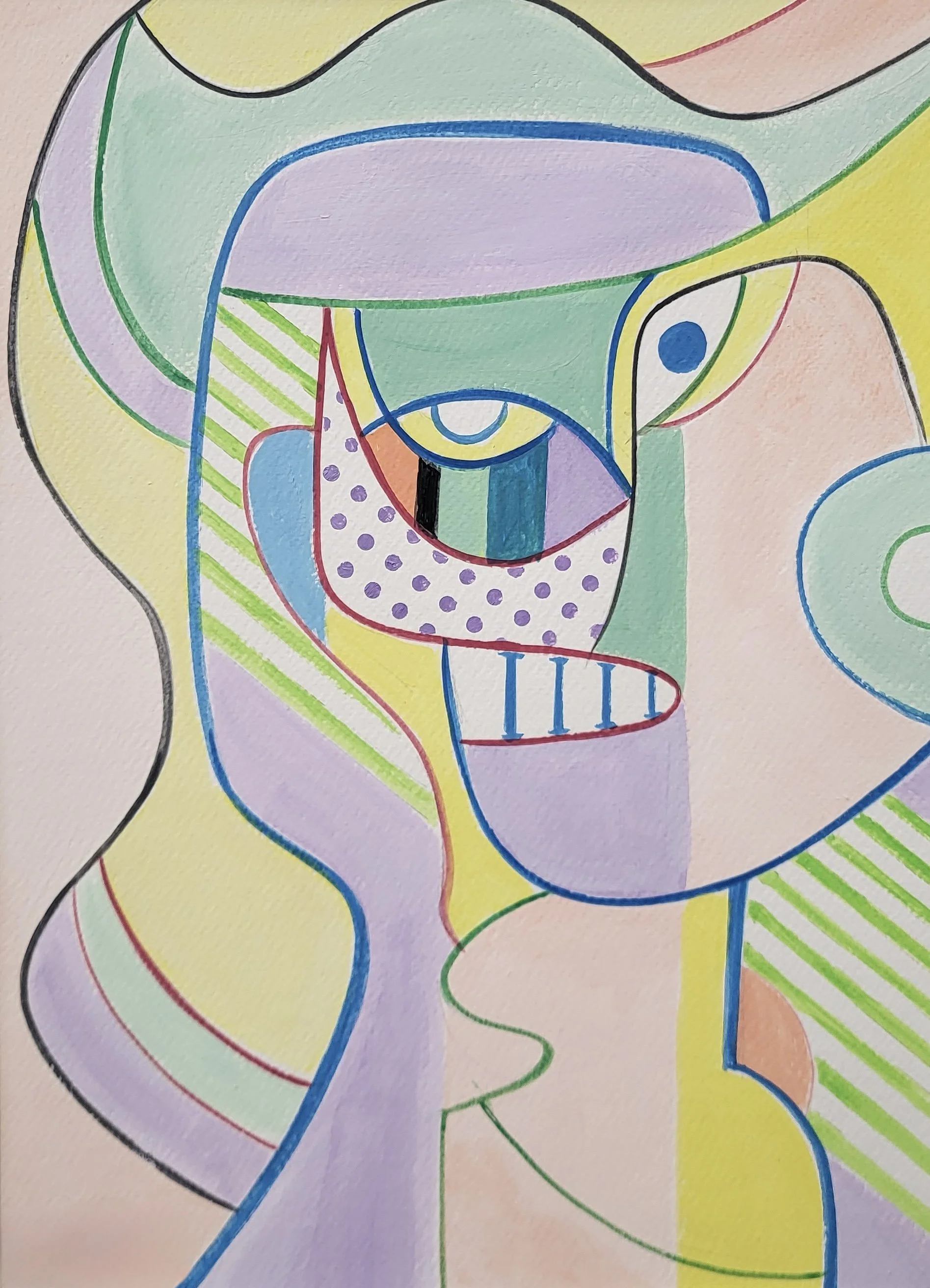 Abstract Figure Line Series: Facets (2026)
Acrylic on Paper
16x20in