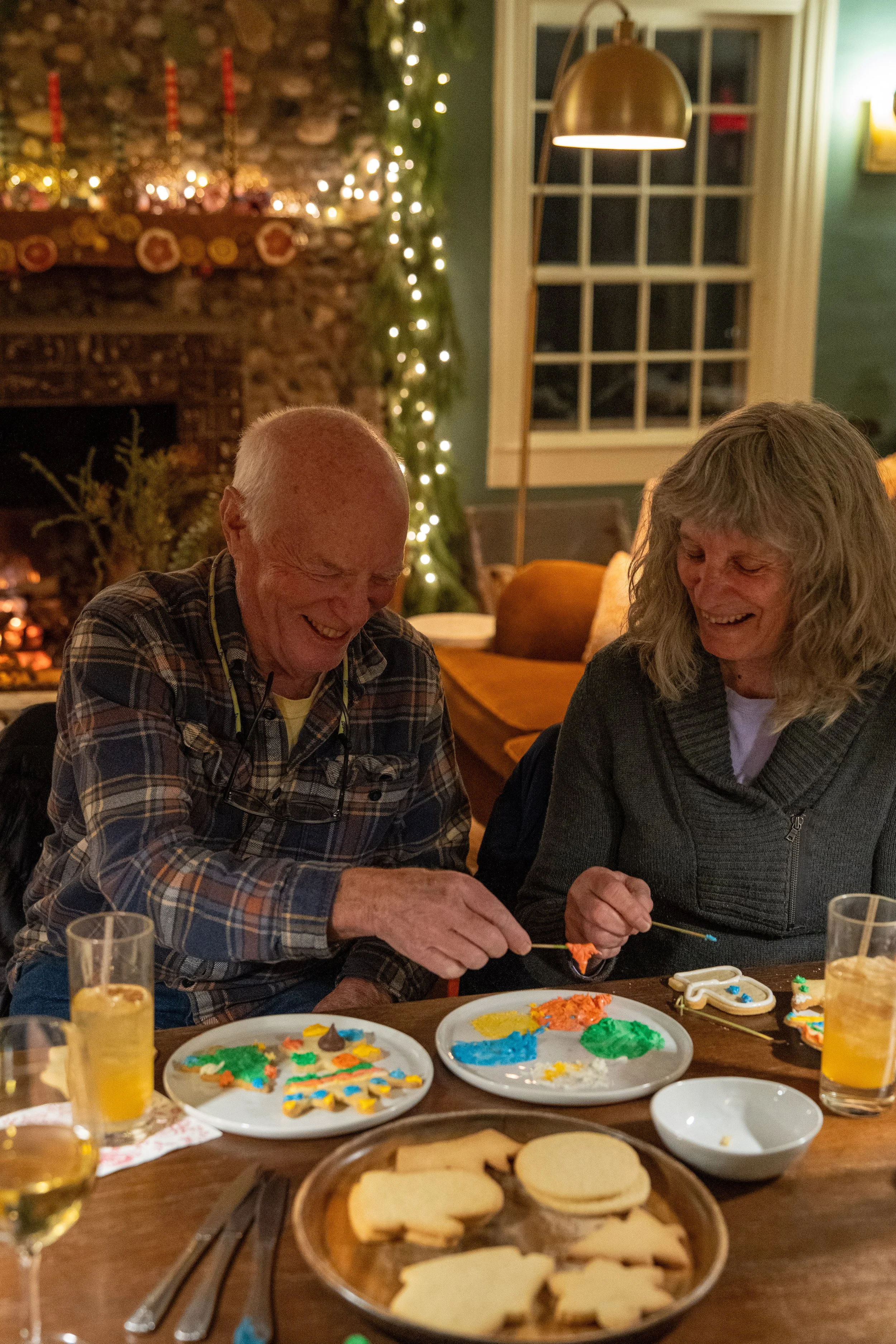 holiday cookie decorating in the parlor