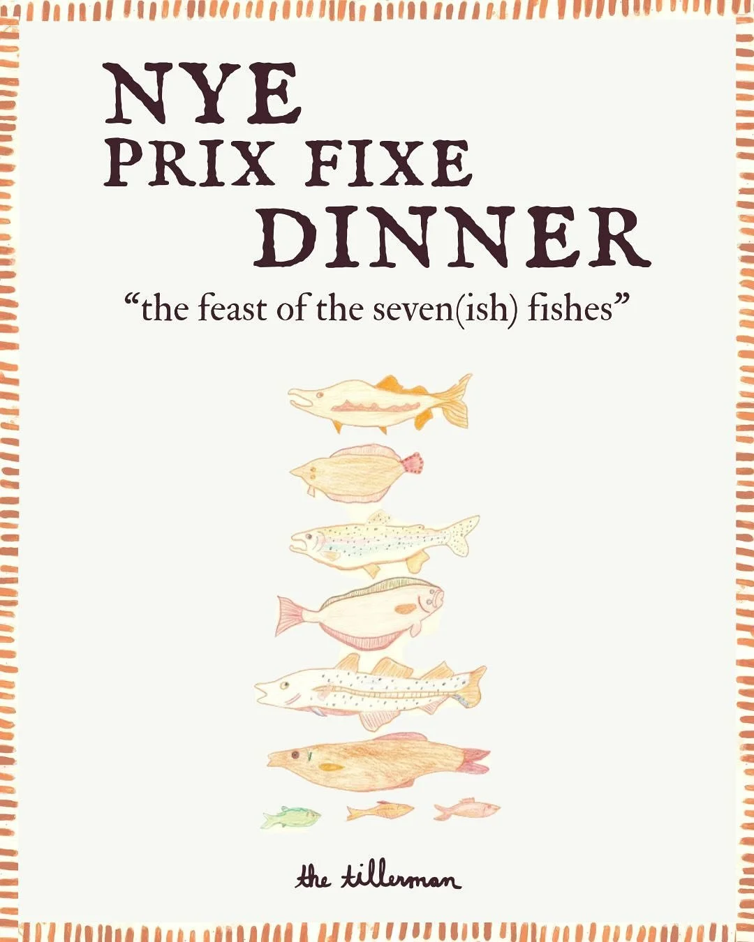 Hi friends! We are excited to announce 2 NYE events 🤗
𝗪𝗲 𝗮𝗿𝗲 𝗵𝗼𝘀𝘁𝗶𝗻𝗴 𝗮 𝘀𝗽𝗲𝗰𝗶𝗮𝗹 𝗽𝗿𝗶𝘅-𝗳𝗶𝘅𝗲 𝗱𝗶𝗻𝗻𝗲𝗿 “𝗙𝗲𝗮𝘀𝘁 𝗼𝗳 𝘁𝗵𝗲 𝗦𝗲𝘃𝗲𝗻(𝗶𝘀𝗵) 𝗙𝗶𝘀𝗵𝗲𝘀” 𝗼𝗻 𝗪𝗲𝗱𝗻𝗲𝘀𝗱𝗮𝘆 𝗗𝗲𝗰𝗲𝗺𝗯𝗲𝗿 𝟯𝟭𝘀𝘁