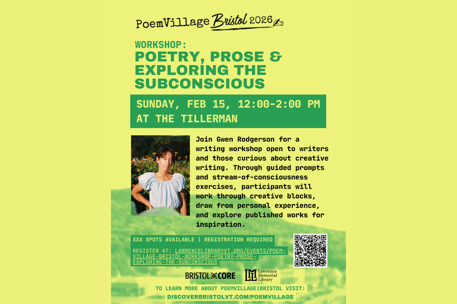 PoemVillage workshop: poetry, prose &amp; exploring the subconscious with gwen rodgerson