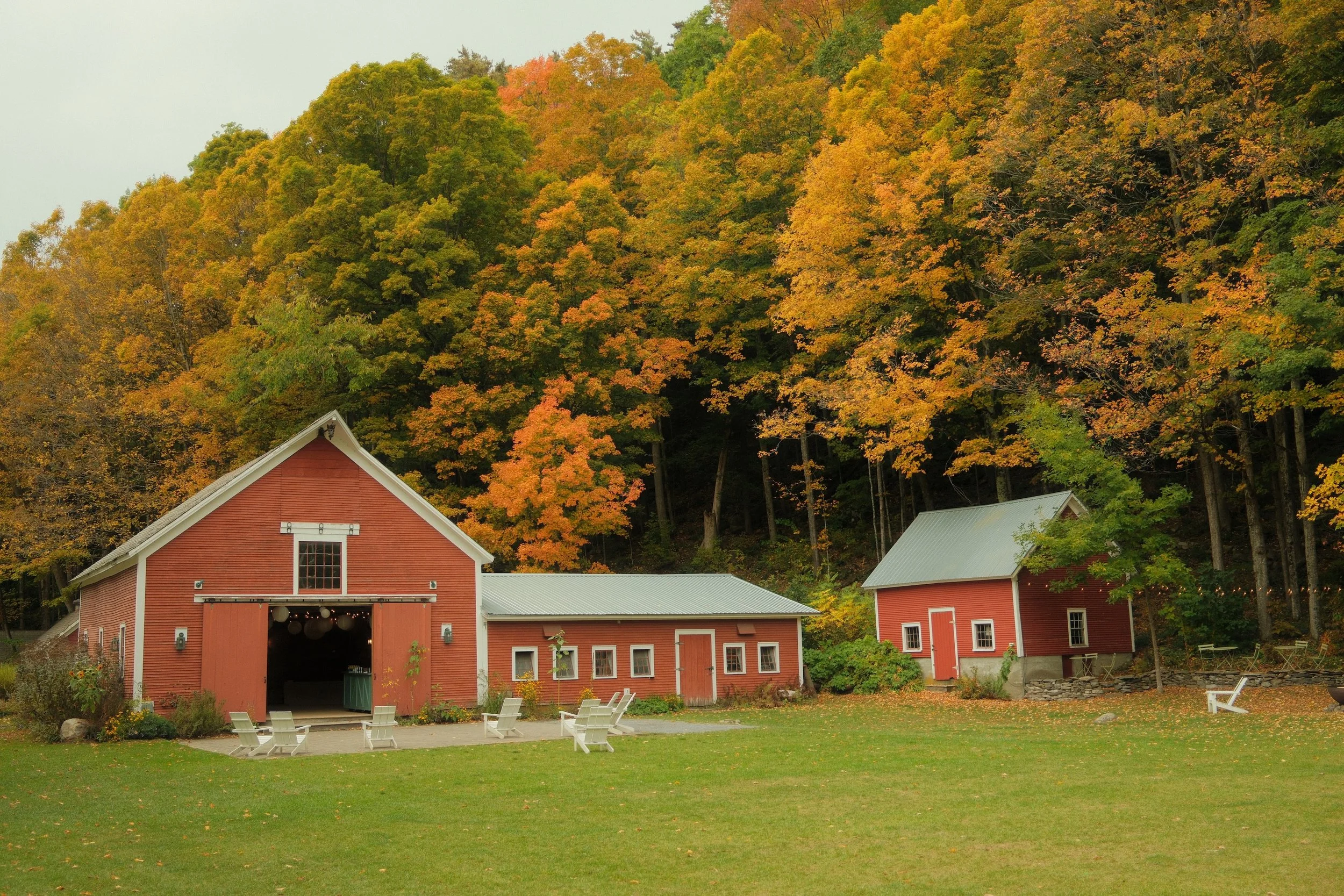 a historic vermont dairy barn turned into events space in bristol, vermont. 