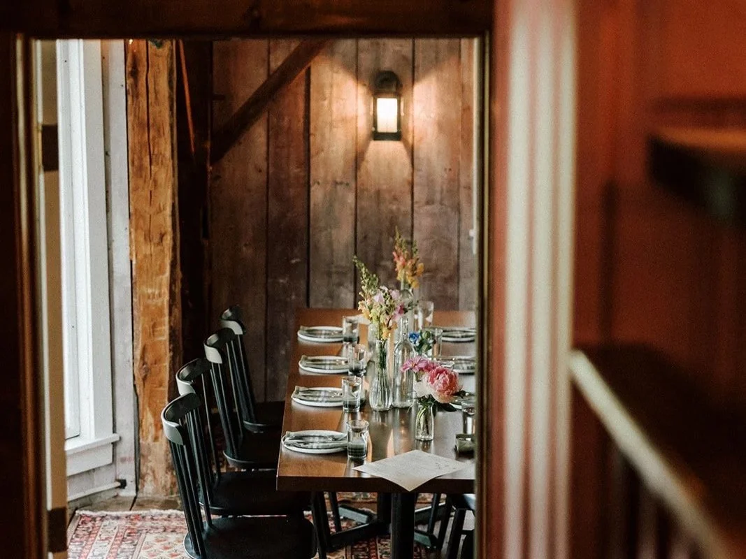 the summer kitchen- a cozy dining room in our restored 1790s vermont farmhouse inn and restaurant. 
