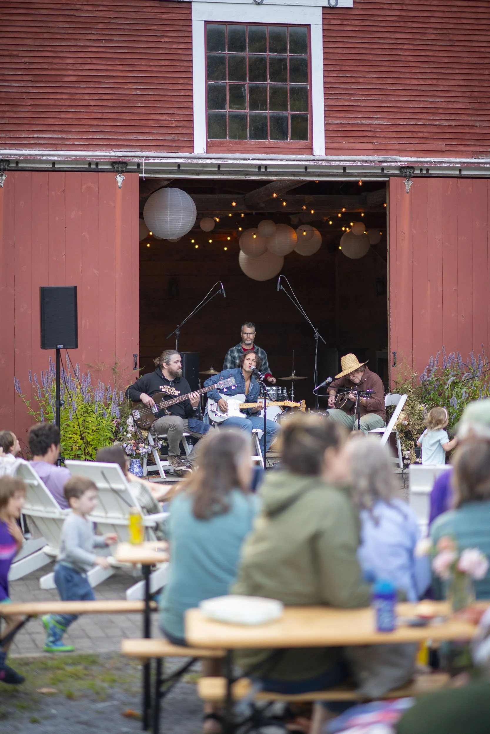 gathering outside the historic Vermont barn for our summer live music series at The Tillerman in Bristol, Vermont.