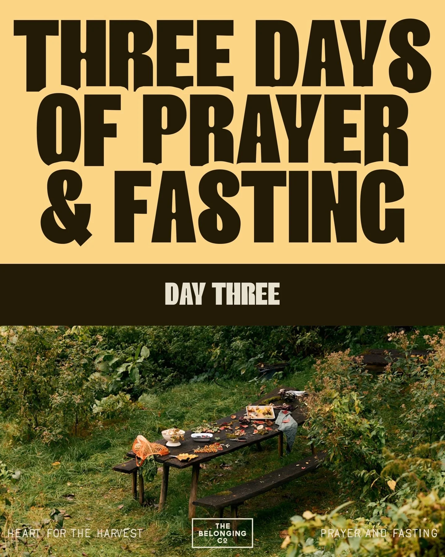 Day 3 of our All Church Prayer + Fast 🖤 Today we are fasting and praying for a harvest of financial resources for the Church and its people.

Prayer + Worship Night TONIGHT!
January 9, 2026 | 7PM

In Person //
The Belonging Co Nashville
201 Great Ci