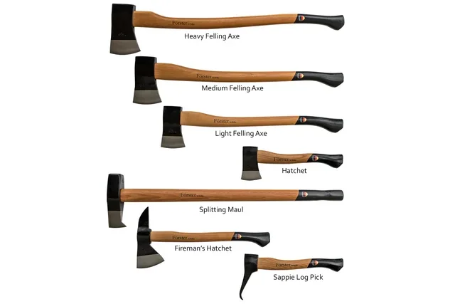 Förster Collection axes, hatchets, and splitting tools showcasing traditional German craftsmanship