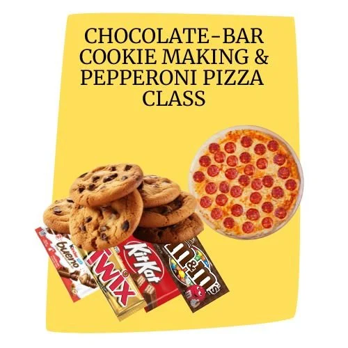 Chocolate bar cookie and pepperoni pizza.jpg