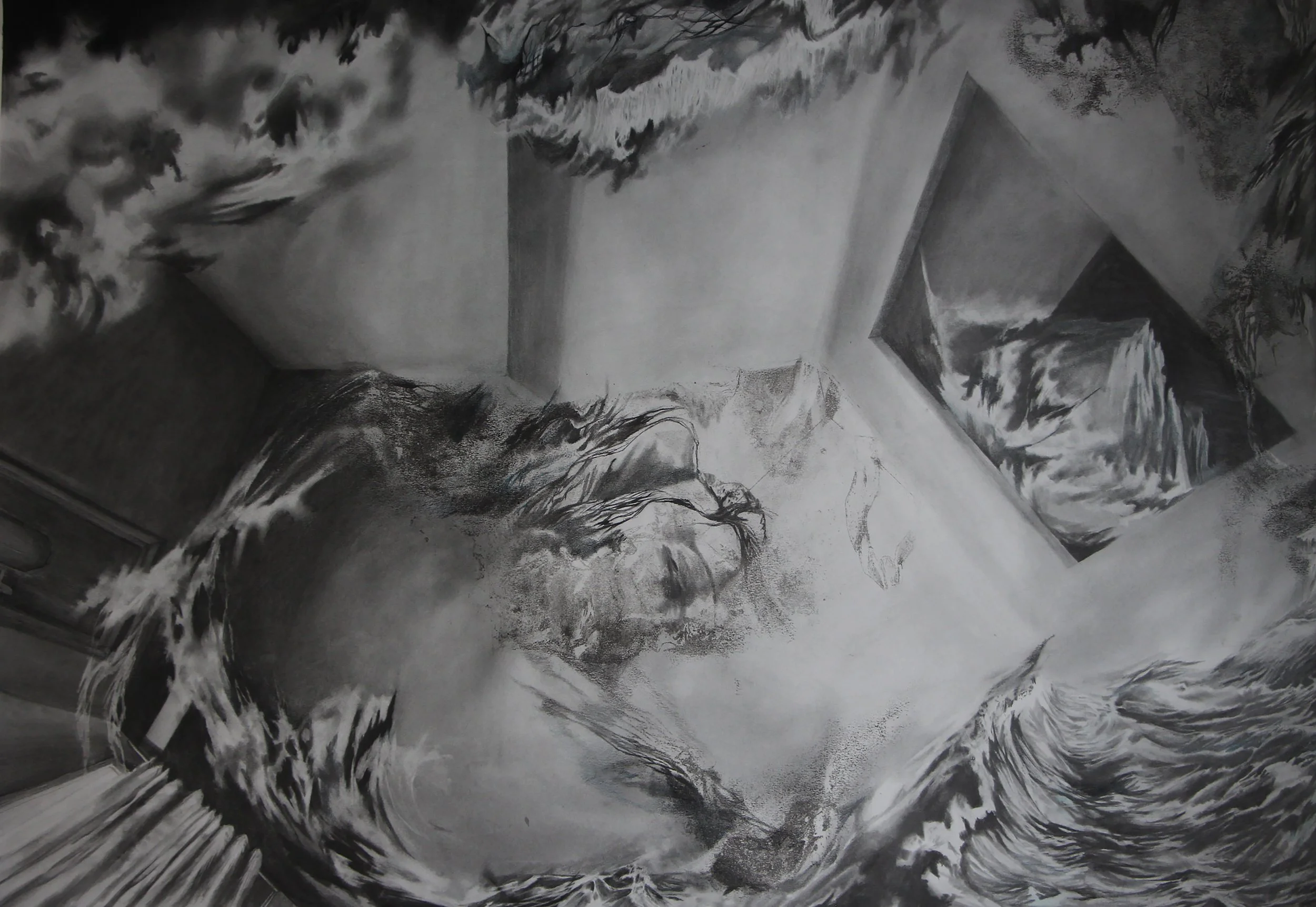 Untitled. From Memories series. Pencil on cardboard. 100 * 70 cm. 2017