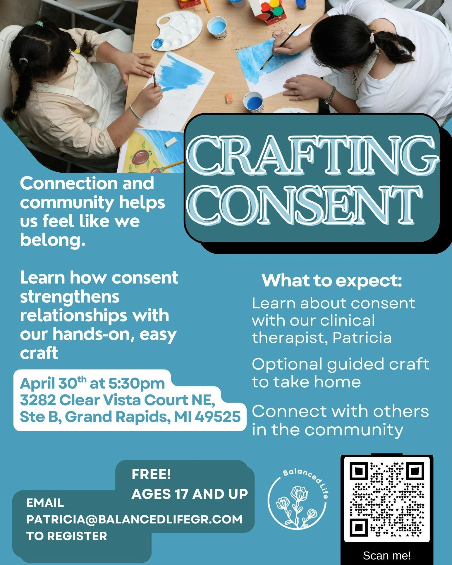 We&rsquo;re so excited to announce Crafting Consent happening April 30th at 5:30pm! 🍟💛
Ever wondered how consent can be creative, fun, and easy to understand? Join our clinician Patricia&mdash;who specializes in healthy connections, consent, and bo