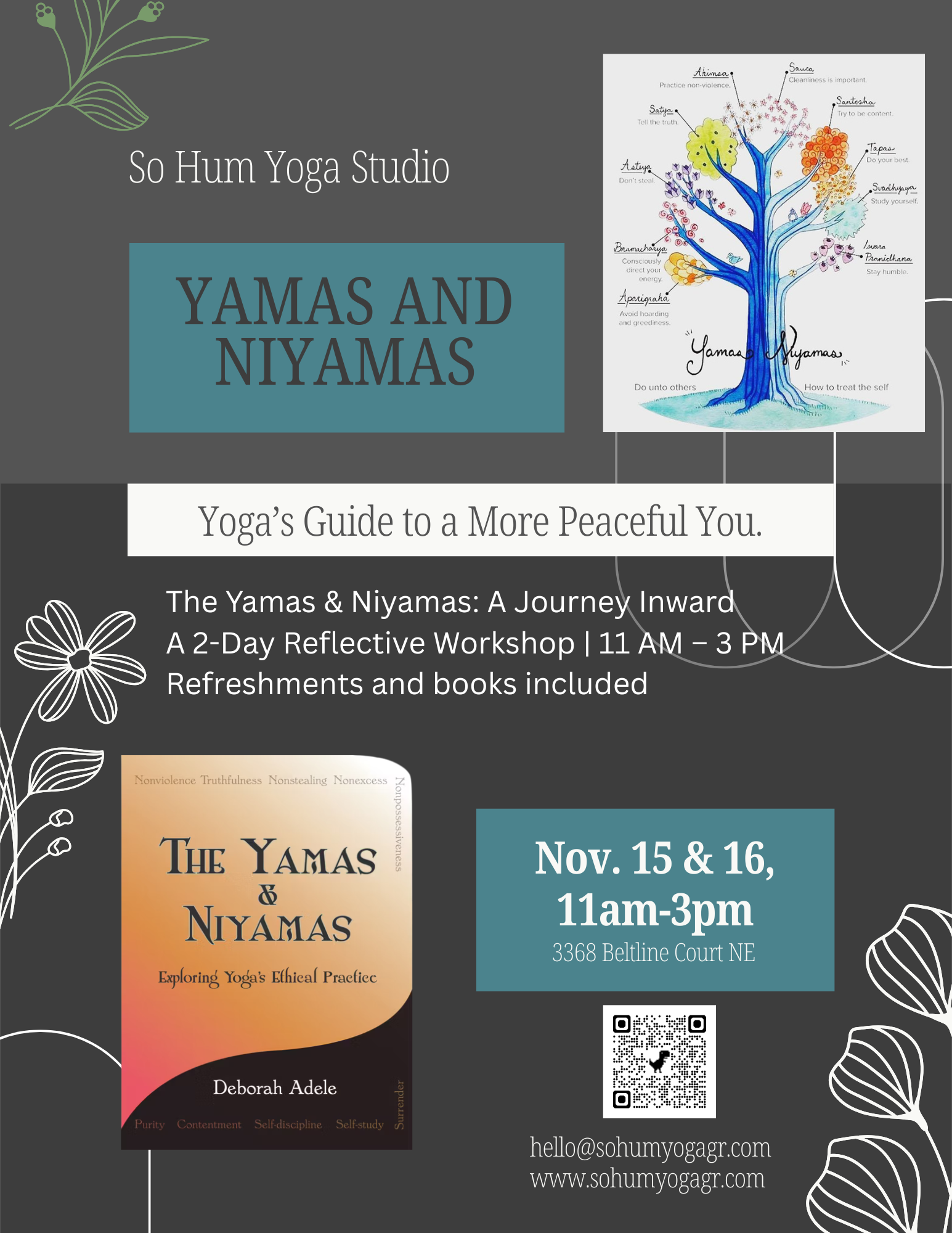 Explore Inner Peace: Yamas and Niyamas Workshops and Holiday Gift Ideas