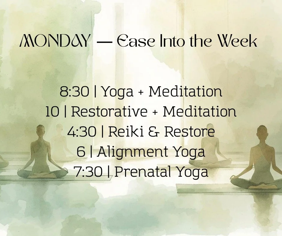 Mondays at So Hum are about arriving &mdash; gently.
No rushing, no pressure to perform. Just steady movement, mindful alignment, and supportive practices to help you ease into your week with clarity and care.

✨ Morning Slow Flow
✨ Alignment Yoga
✨ 