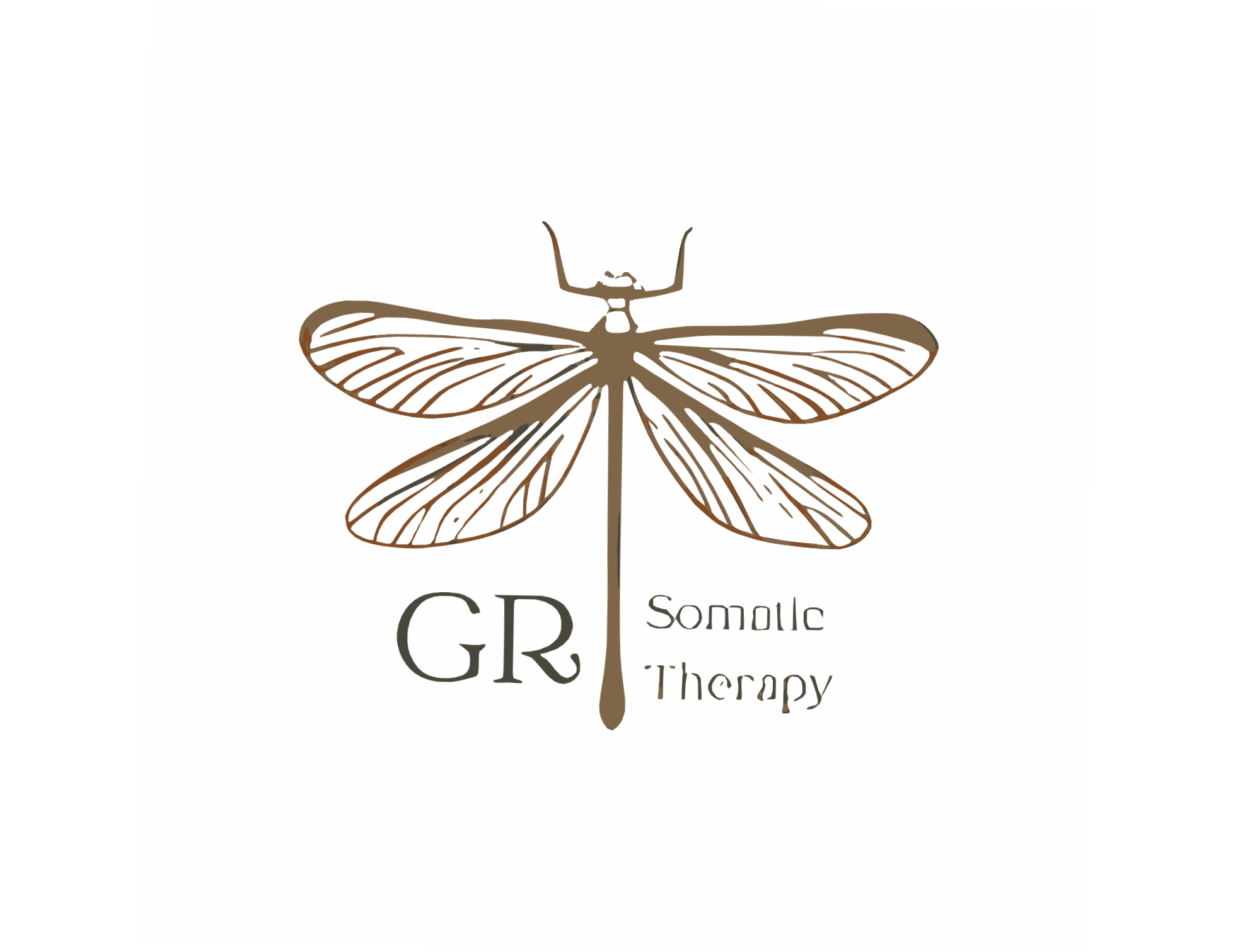 A logo featuring a dragonfly illustration with text reading "Grand Somatic Therapy".