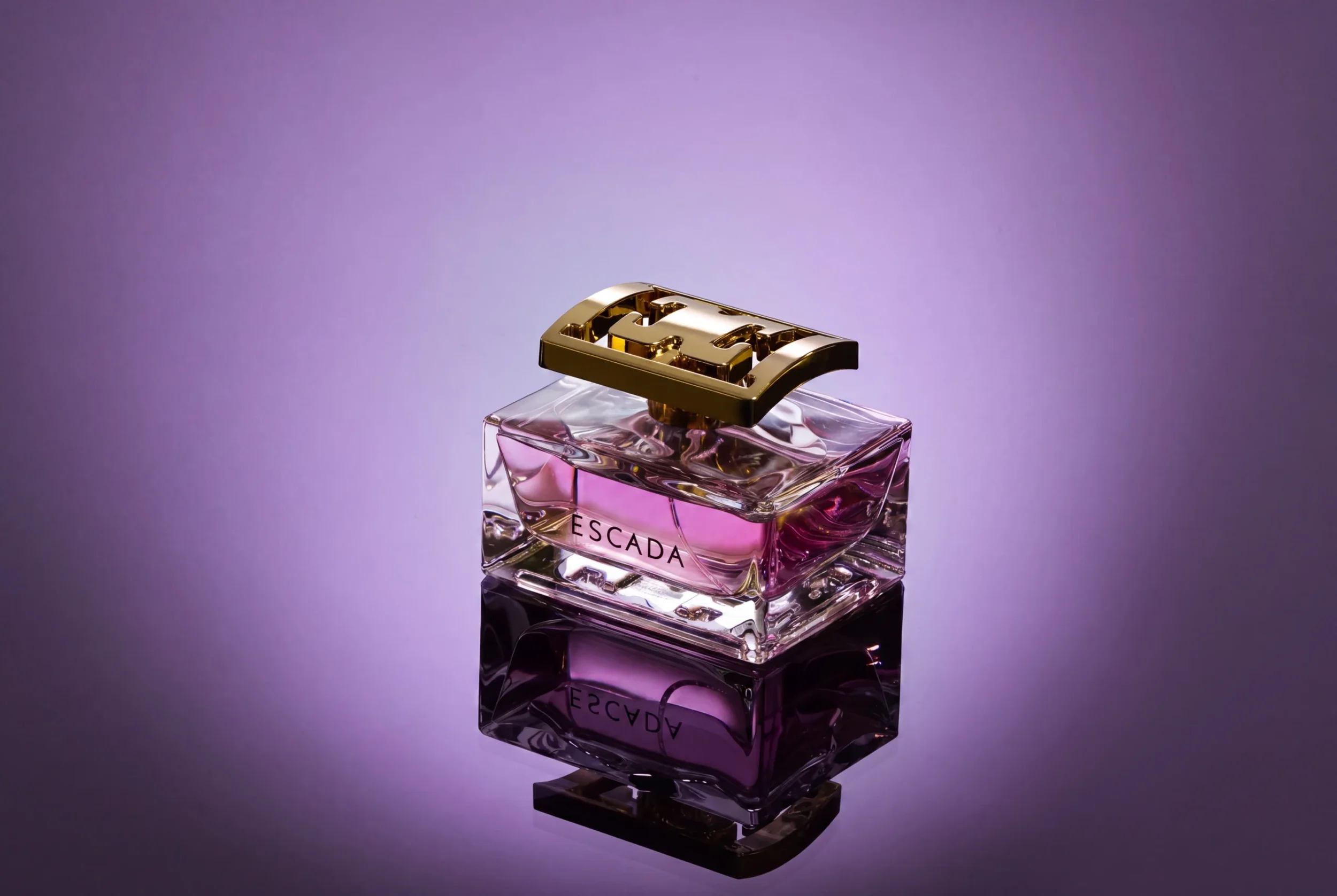 High end commercial product photography studio image of Escada luxury perfume
