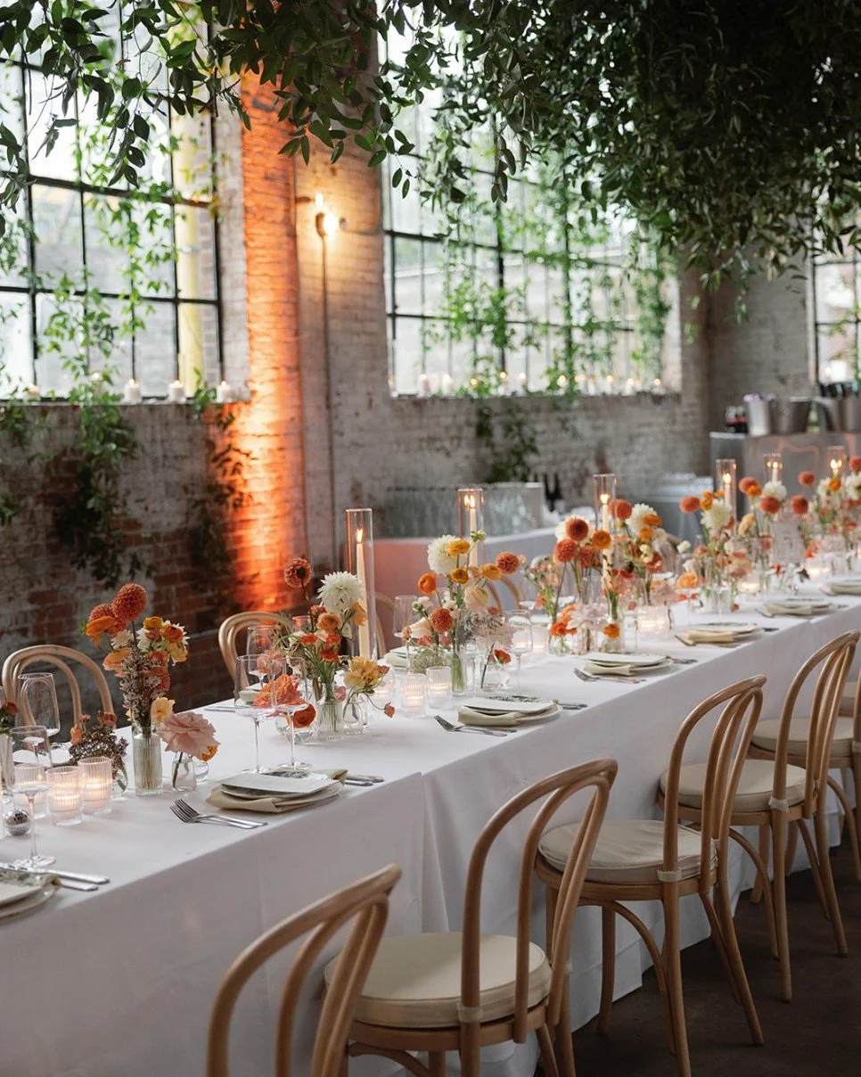 Reception dinner party elegance meets disco � ✨ � 
Planner: @rachelbeharevents
Photographer: @unique_lapin
Venue, Food, Bar: @99scott_weddings
HAMU: @willowhouse.beauty
DJ: @itsjeemo
Florist: @iviejoyfloralarts
Specialty Napkins: @bbjlatavola
Specia