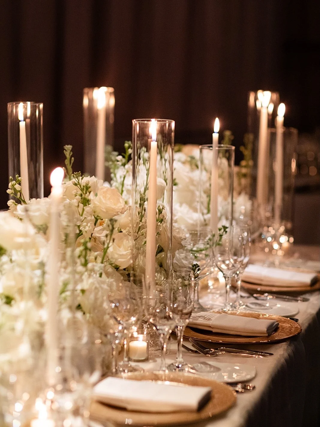 A candlelit reception at The Lighthouse finished with lush whites and glass candelabras that made the entire space feel warm and elevated.

Venue: The Lighthouse @thepiersixtycollection
Photographer: @kateedwardsweddings
Videographer: nstpictures
Hai