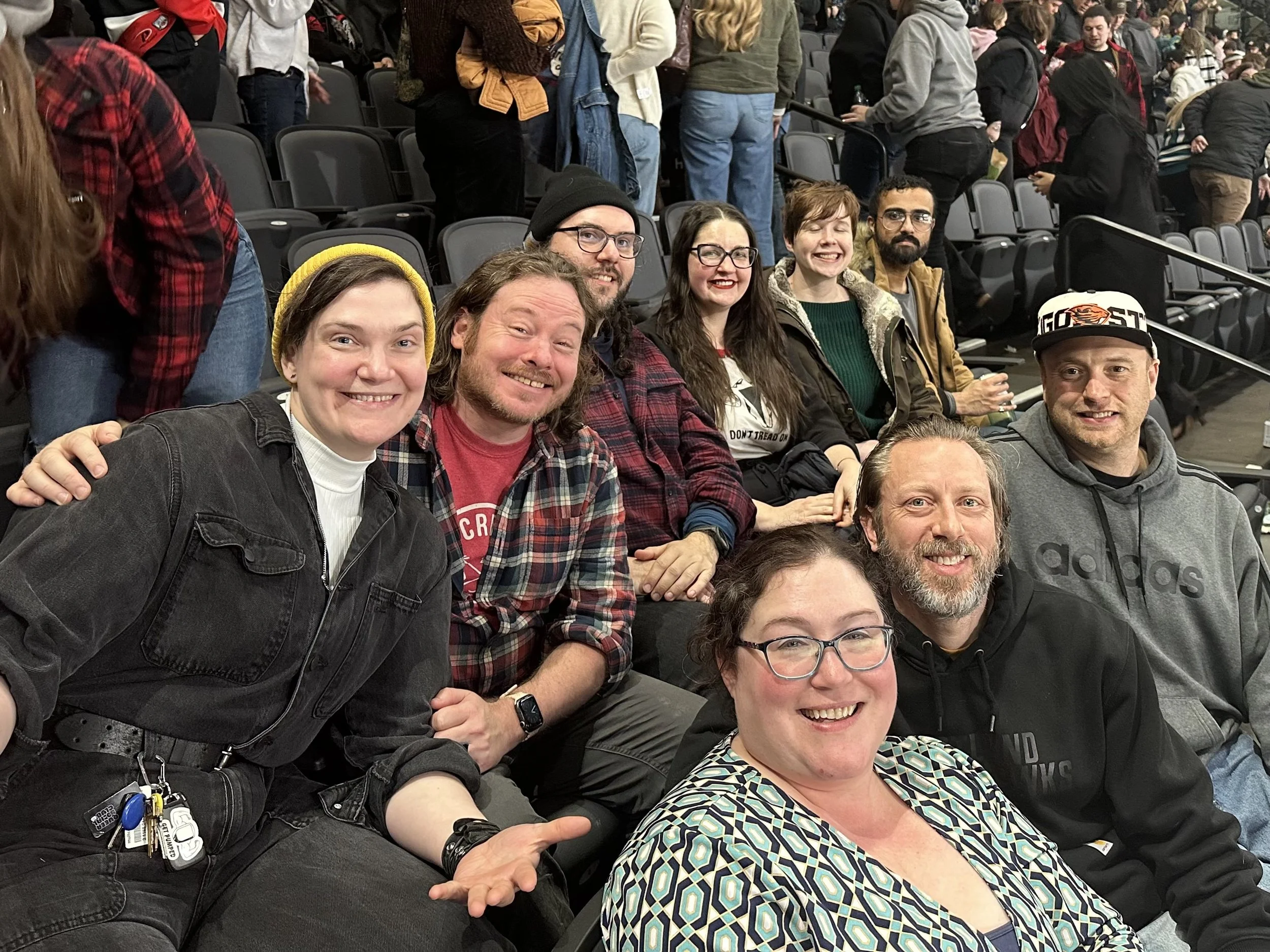 Some group members at a Winterhawks hockey game in 2026.