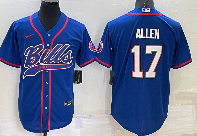 Buffalo Bills #17 Josh Allen Baseball Jersey Blue