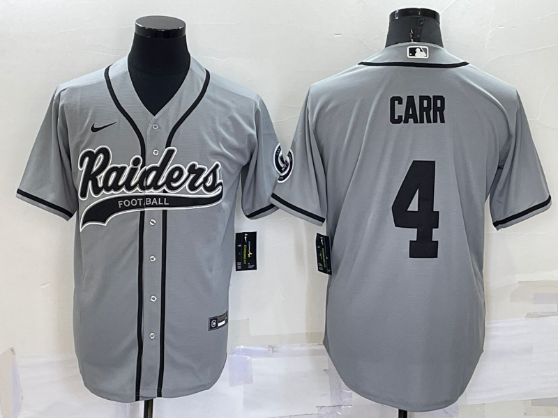 Las+Vegas+Raiders+%234+Derek+Carr+Baseball+Jersey+Grey.png