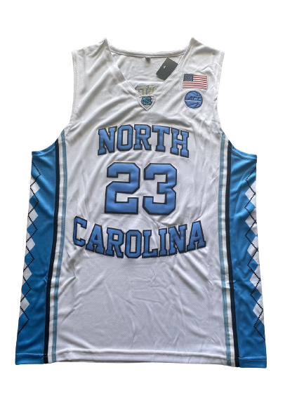 NCAA+North+Carolina+JORDAN+No.+23+white+jersey.png