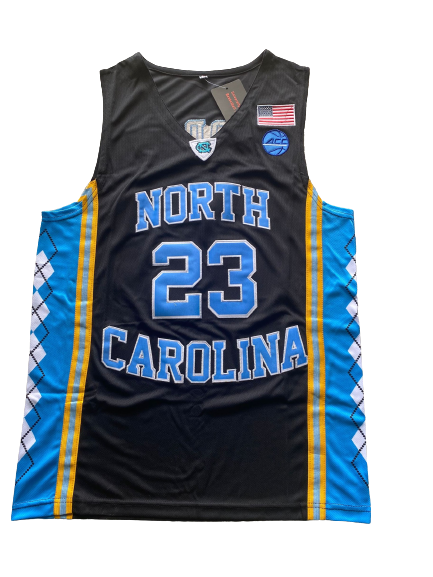 NCAA+University+of+North+Carolina+JORDAN+No.+23+black+college+jersey.png