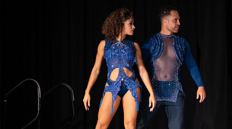 Professional salsa performance at the Baltimore Dance Festival on the main stage.