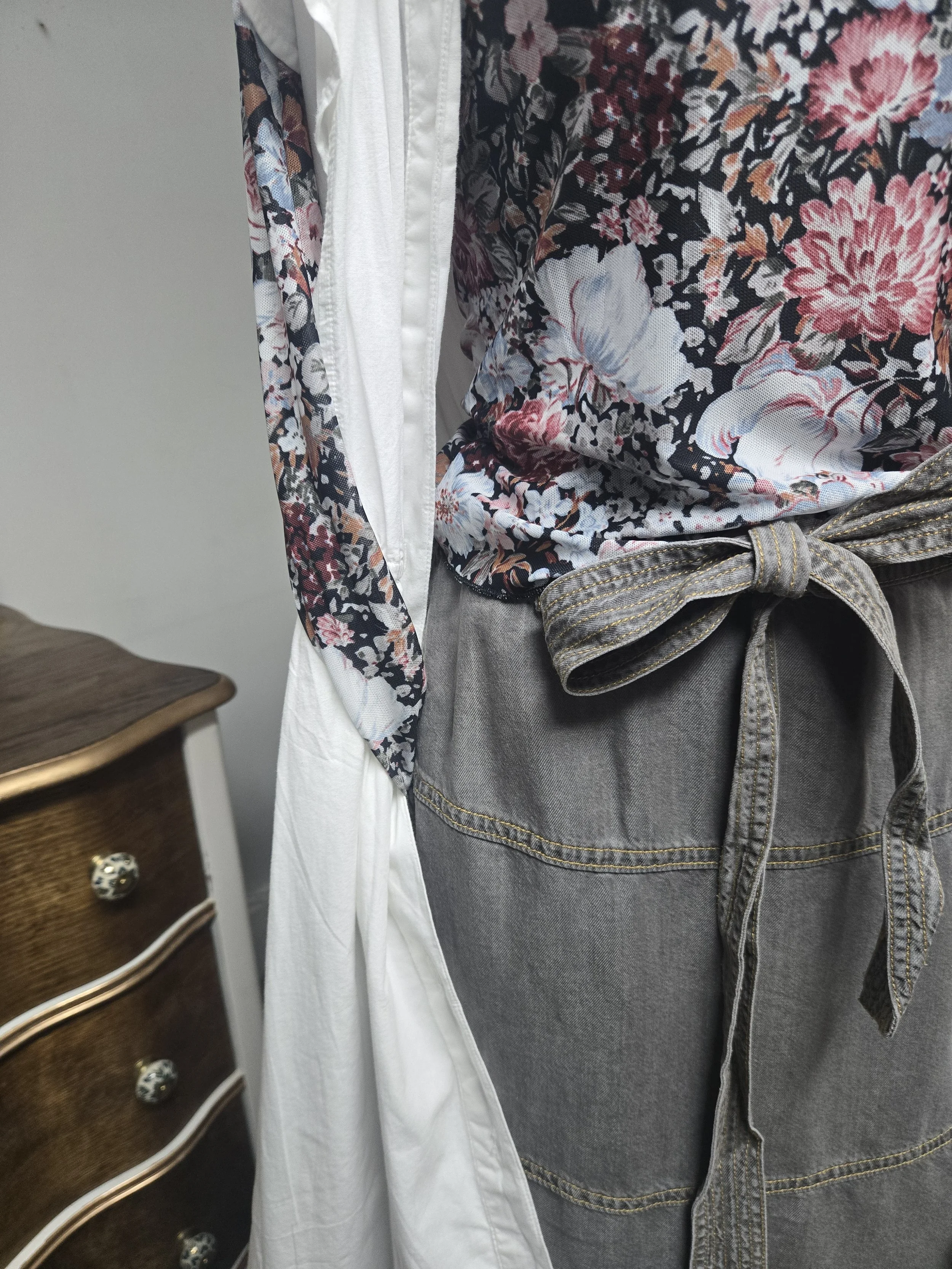 Tiered Denim Skirt