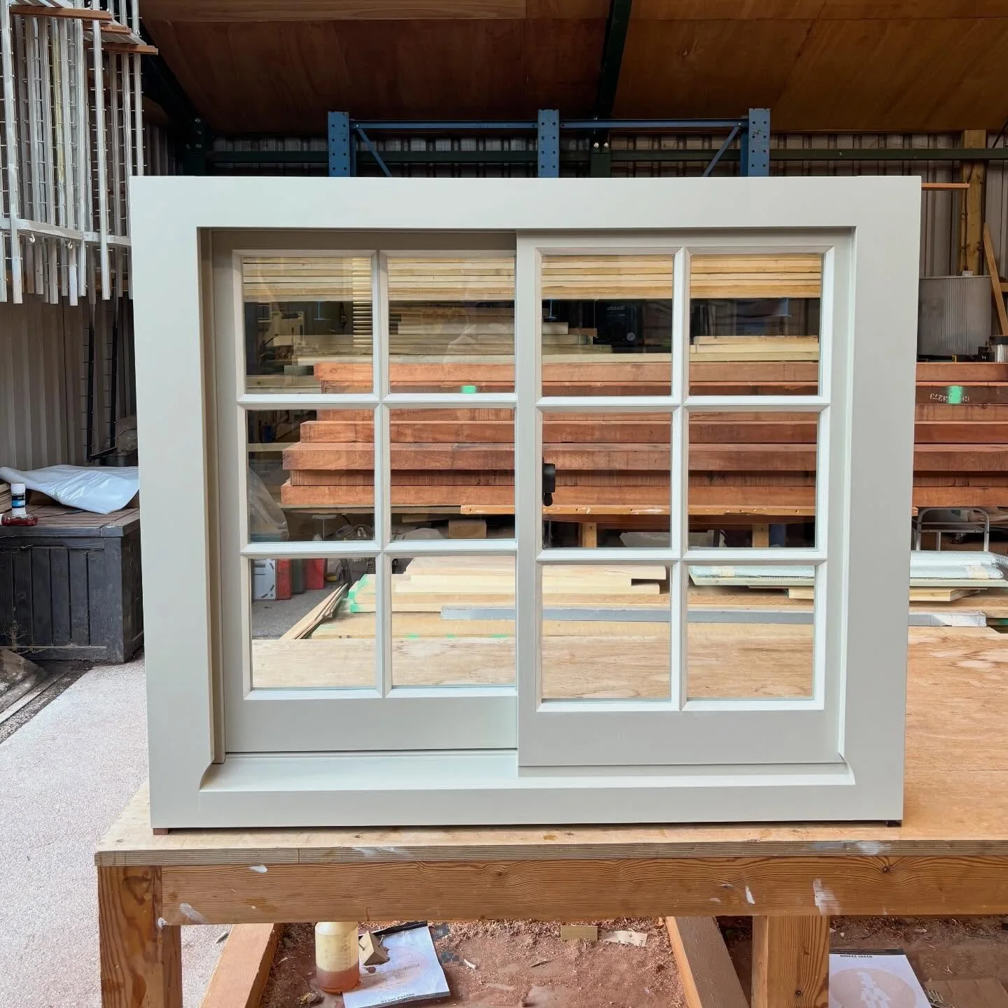 Ultra rare Yorkshire sash leaving the shop heading towards a Grade II Listed property in Trevone #hardwood #gradeiilisted #joinery #heritage #bespokejoinery