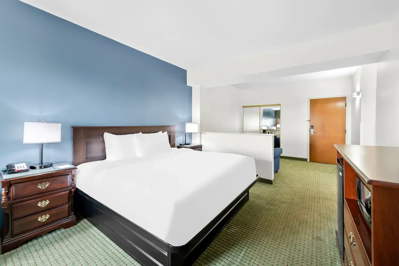 Spacious King Rooms with separate seating area and private Balcony
