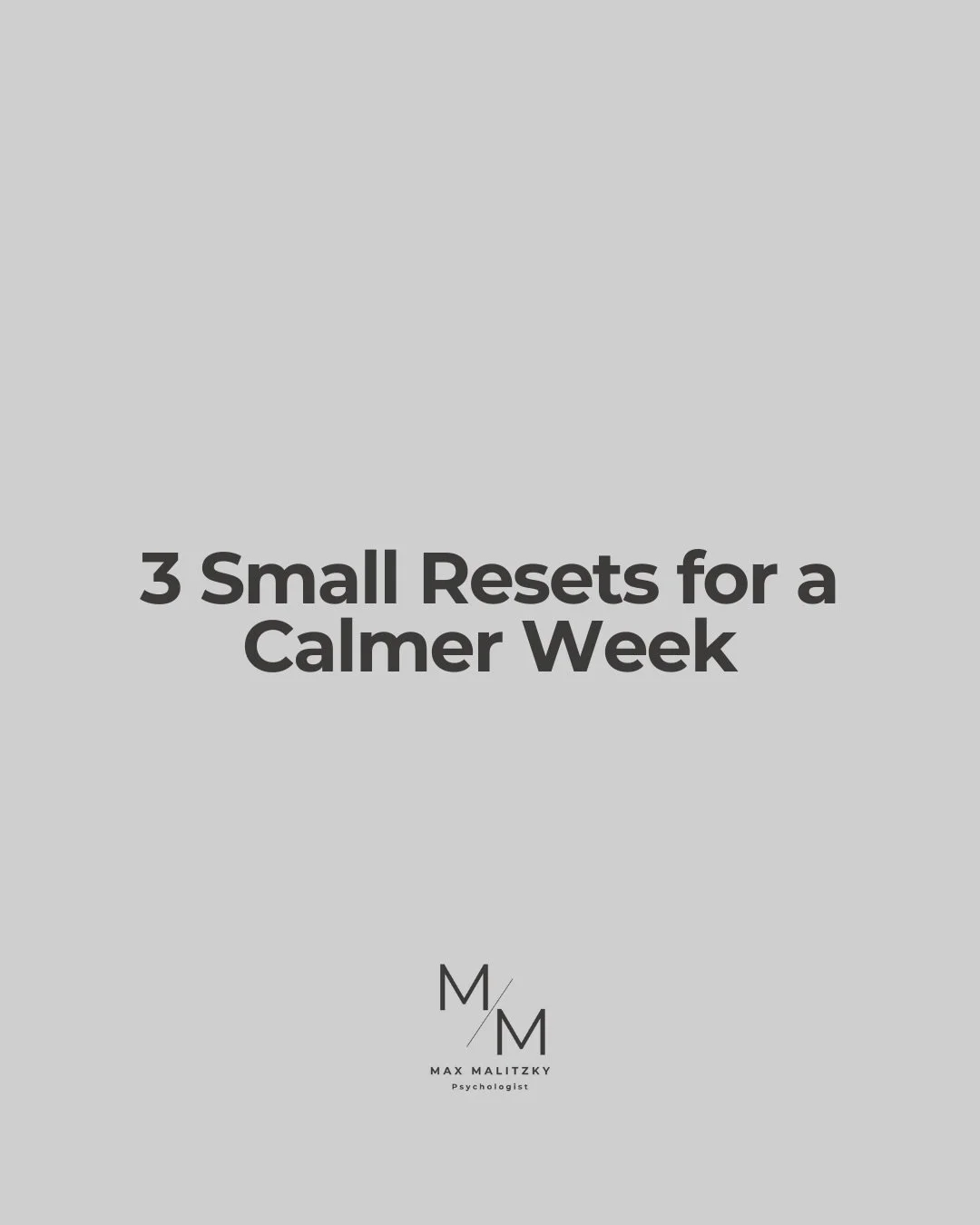 Your week will feel different if your nervous system starts from a calmer baseline. Here are three small resets that make a big impact: 
&bull; Step outside for two minutes and orient to your surroundings 
&bull; Name the emotion beneath the irritati