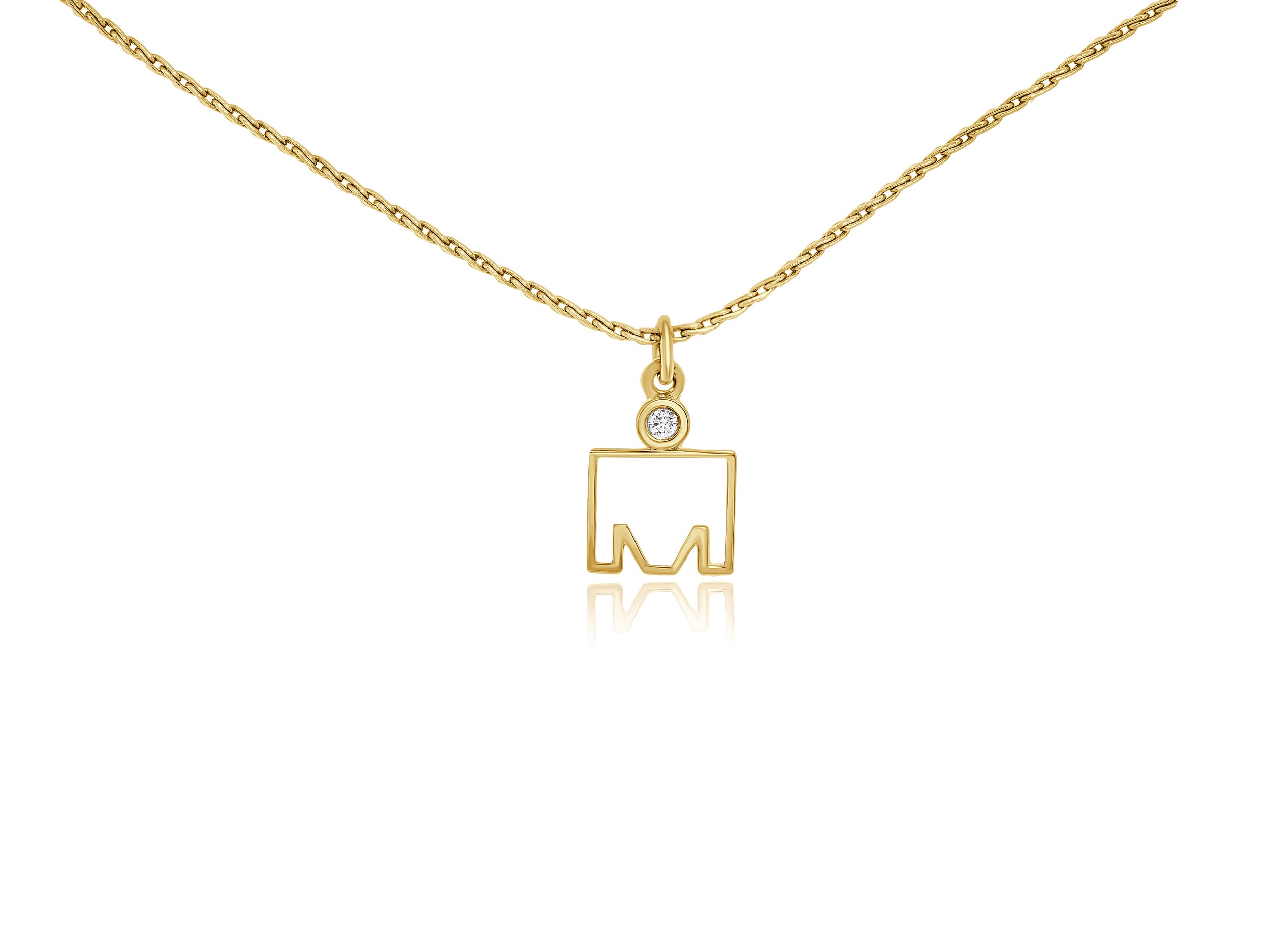 Medium M-Dot Outline with Diamond