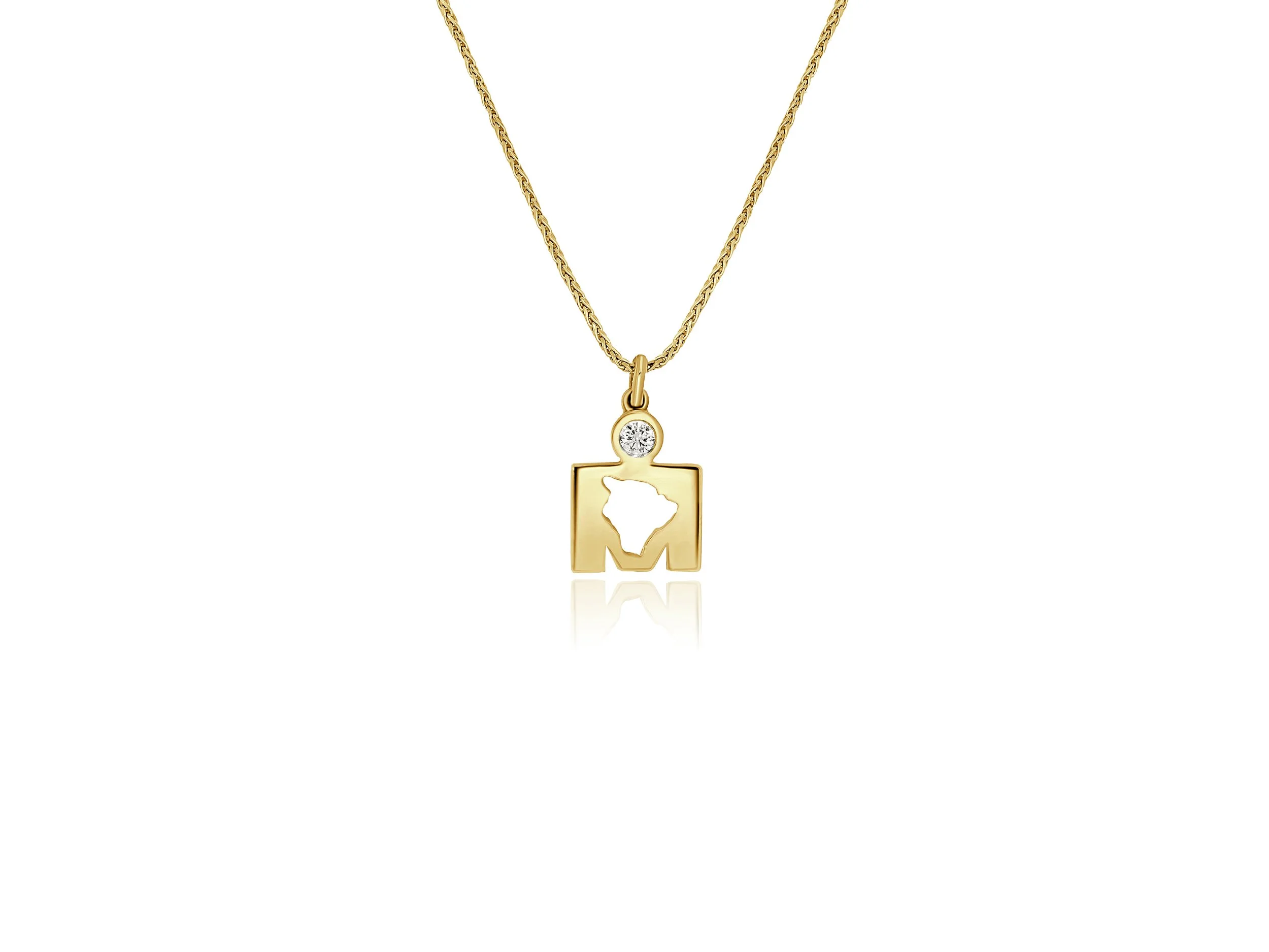 Medium M-Dot with Big Island with Diamond