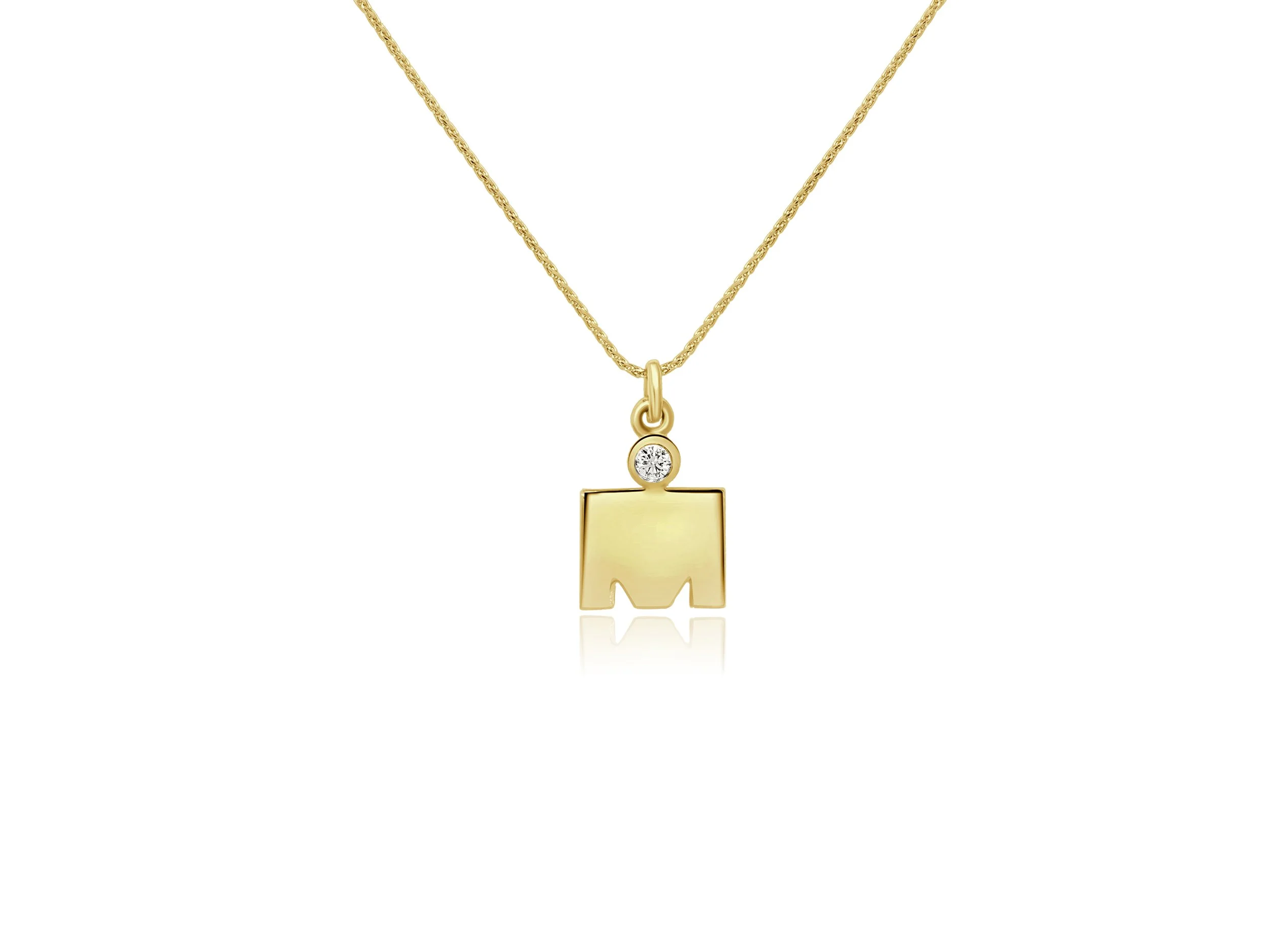 Medium M-Dot Pendant & Diamond