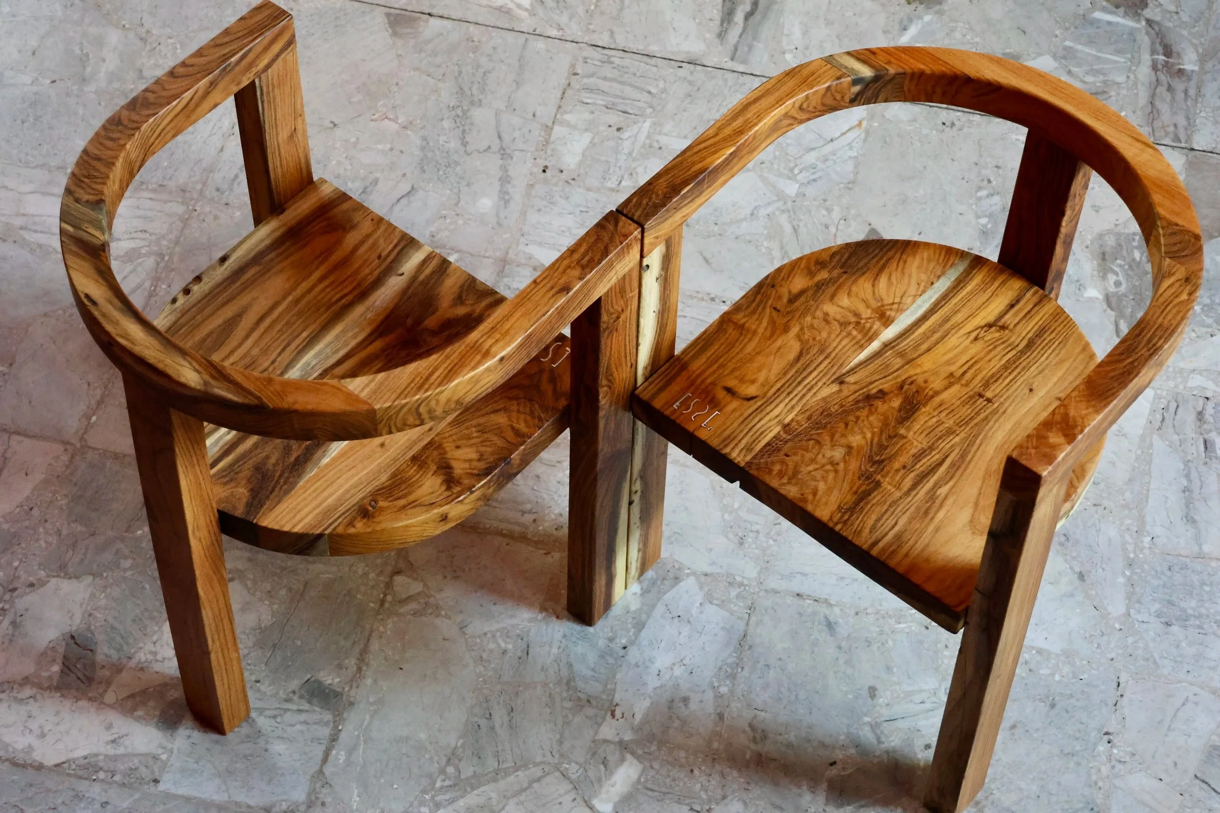 ESSE rescued huaje wood chairs