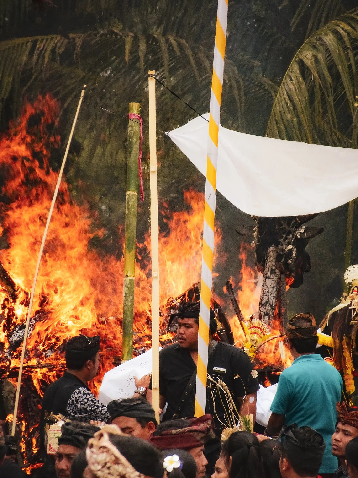 Balinese funeral fire