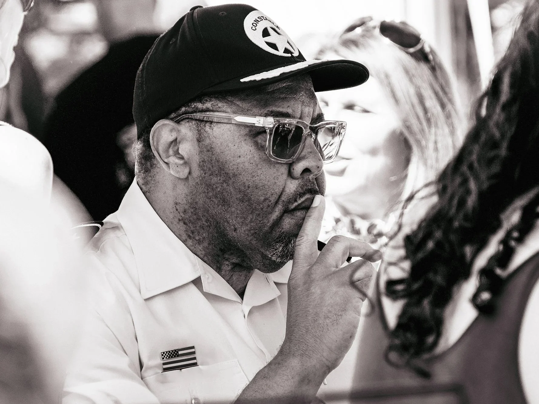 Black and white street portrait, New Orleans
