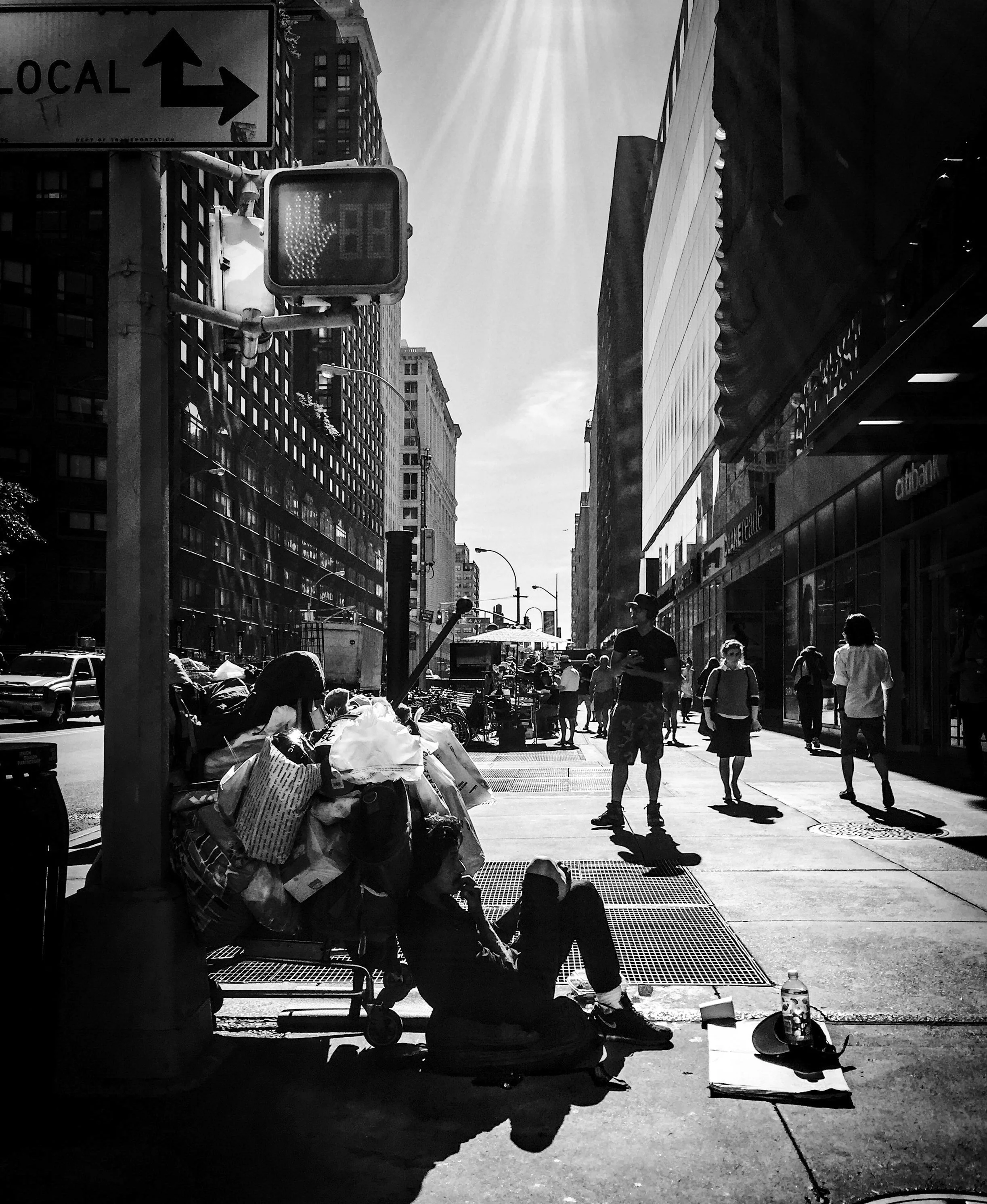 Lost in thought in Union Square.
