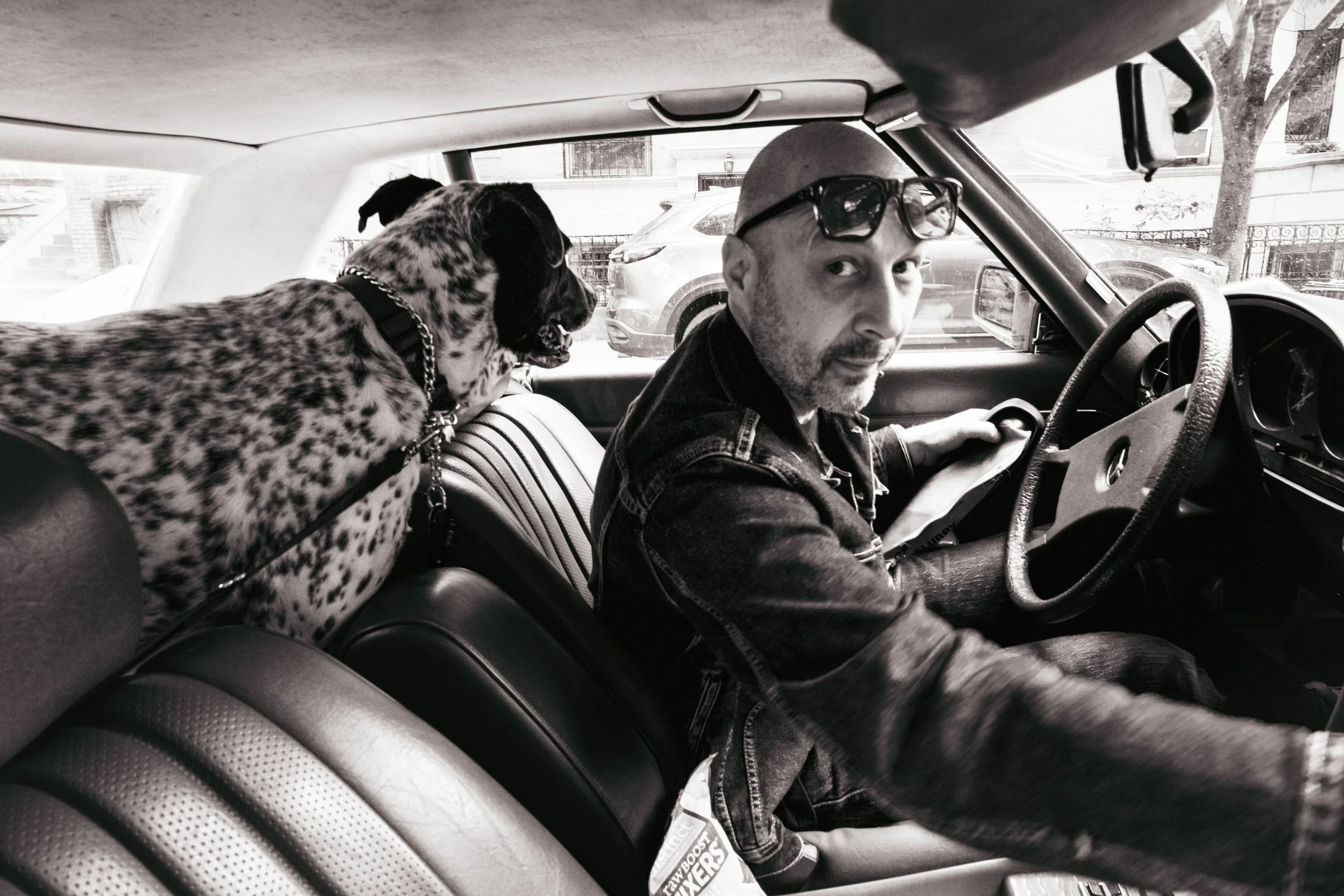 Legendary DJ/Producer, Danilo Braca, with his dog Harley in Brooklyn