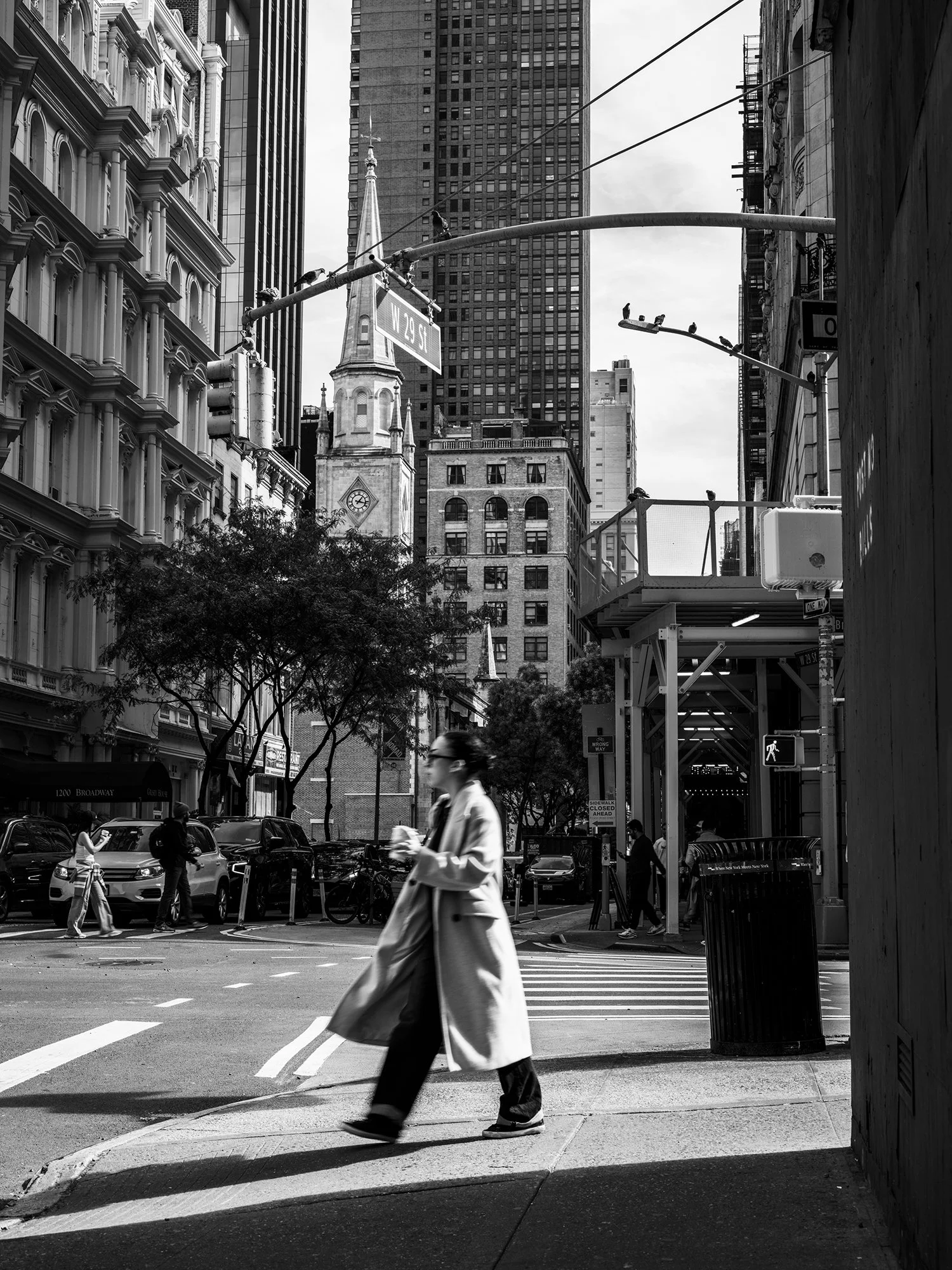 Black and white candid street photography, Manhattan, New York