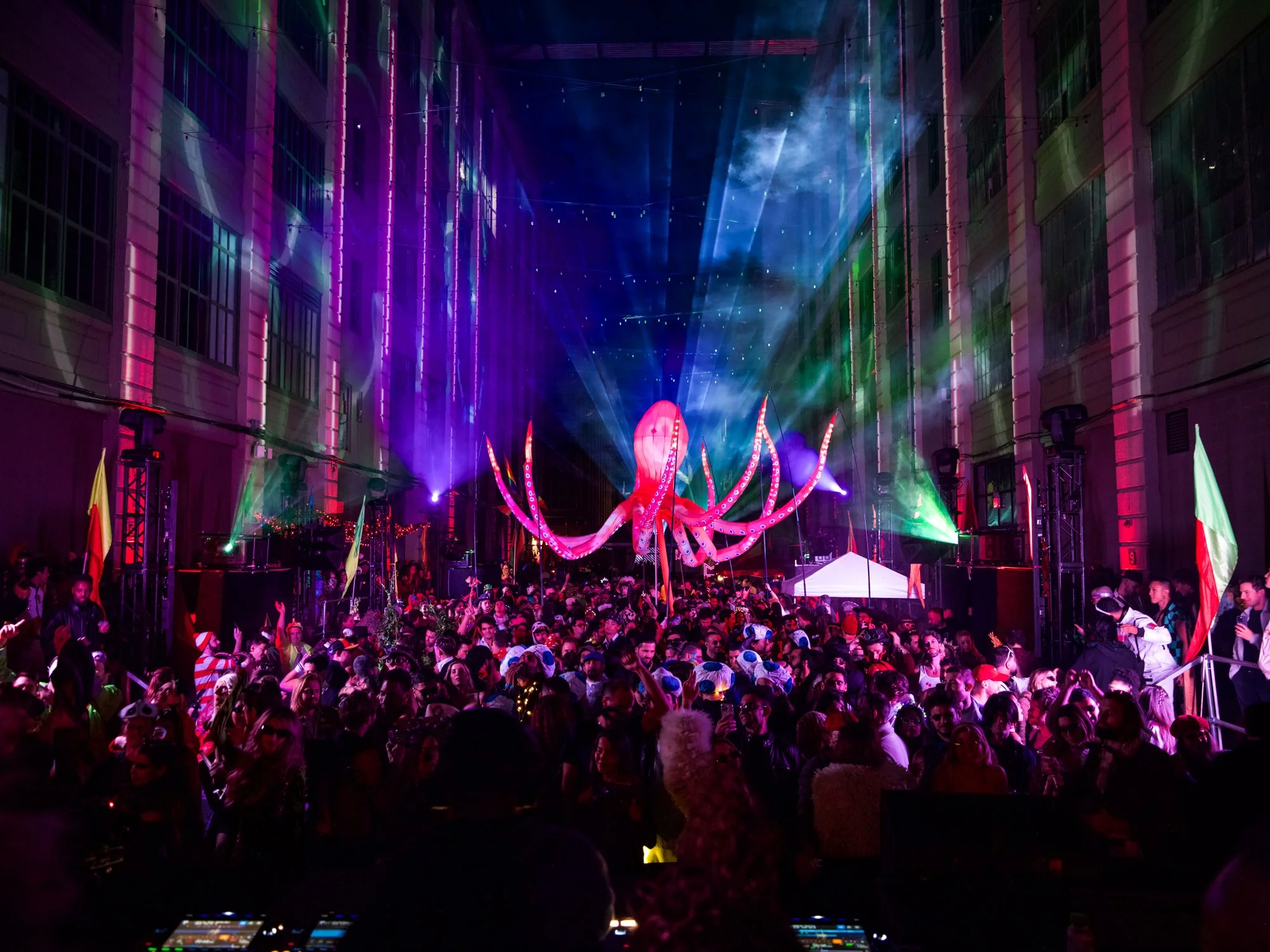 City of Gods Halloween event hosted in Brooklyn at Industry City
