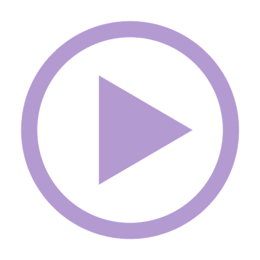 Purple play button icon with a circular border