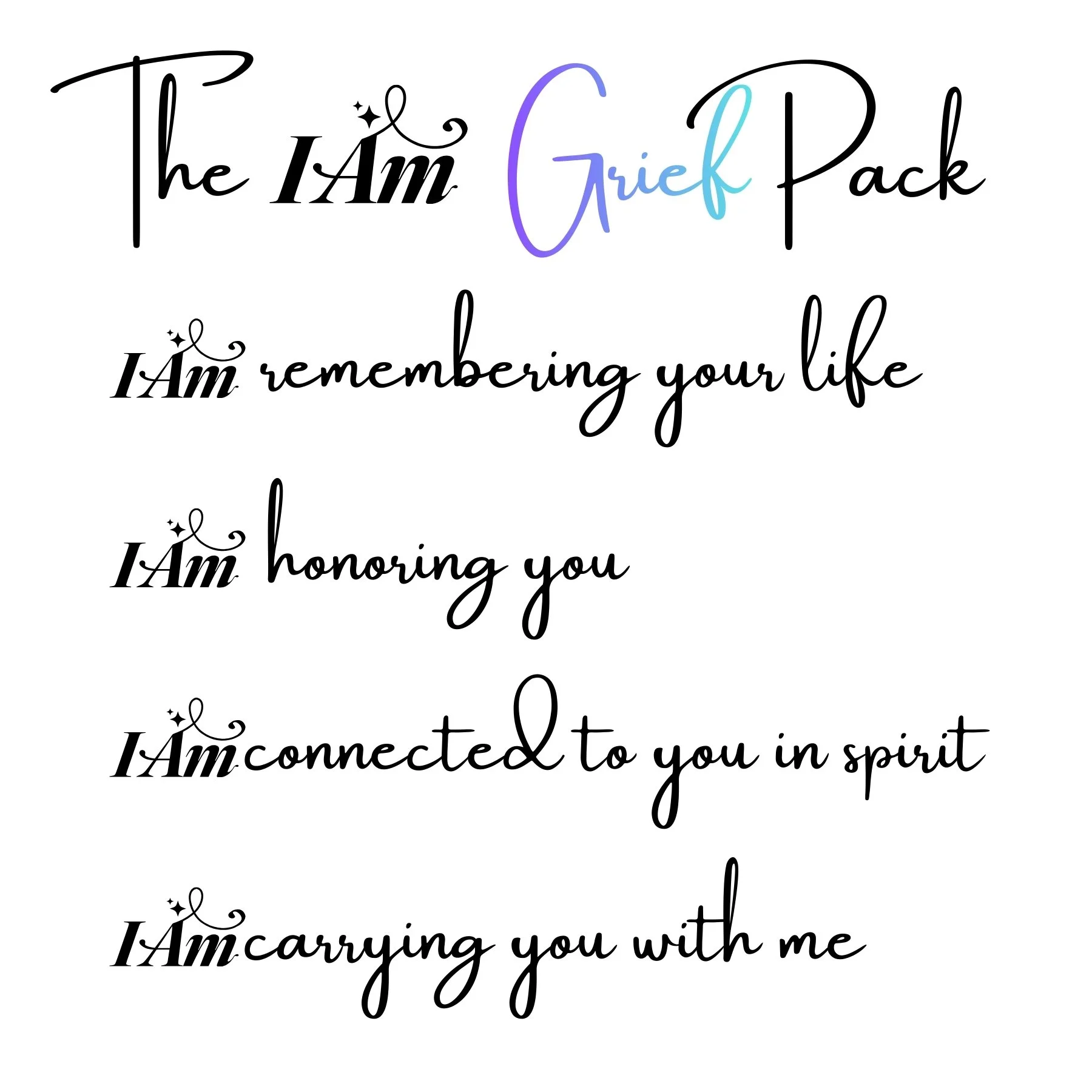I AM Grief Temporary Tattoo Pack
