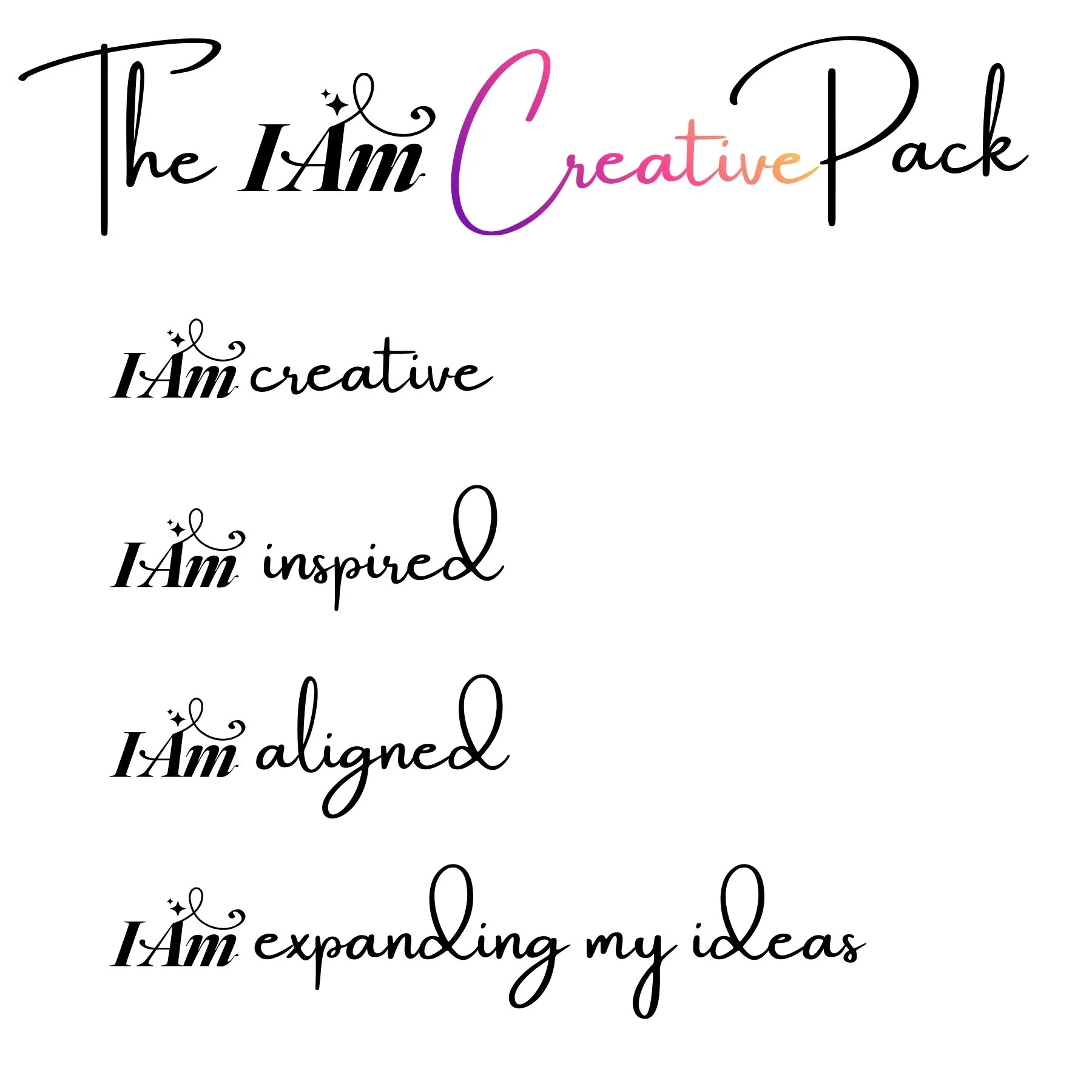 I AM Creative Temporary Tattoo Pack